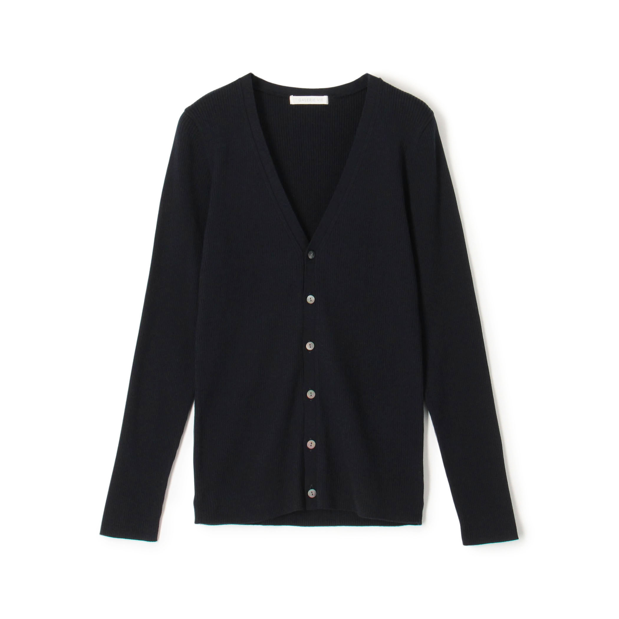 ギザコットンリブ Vネックカーディガン