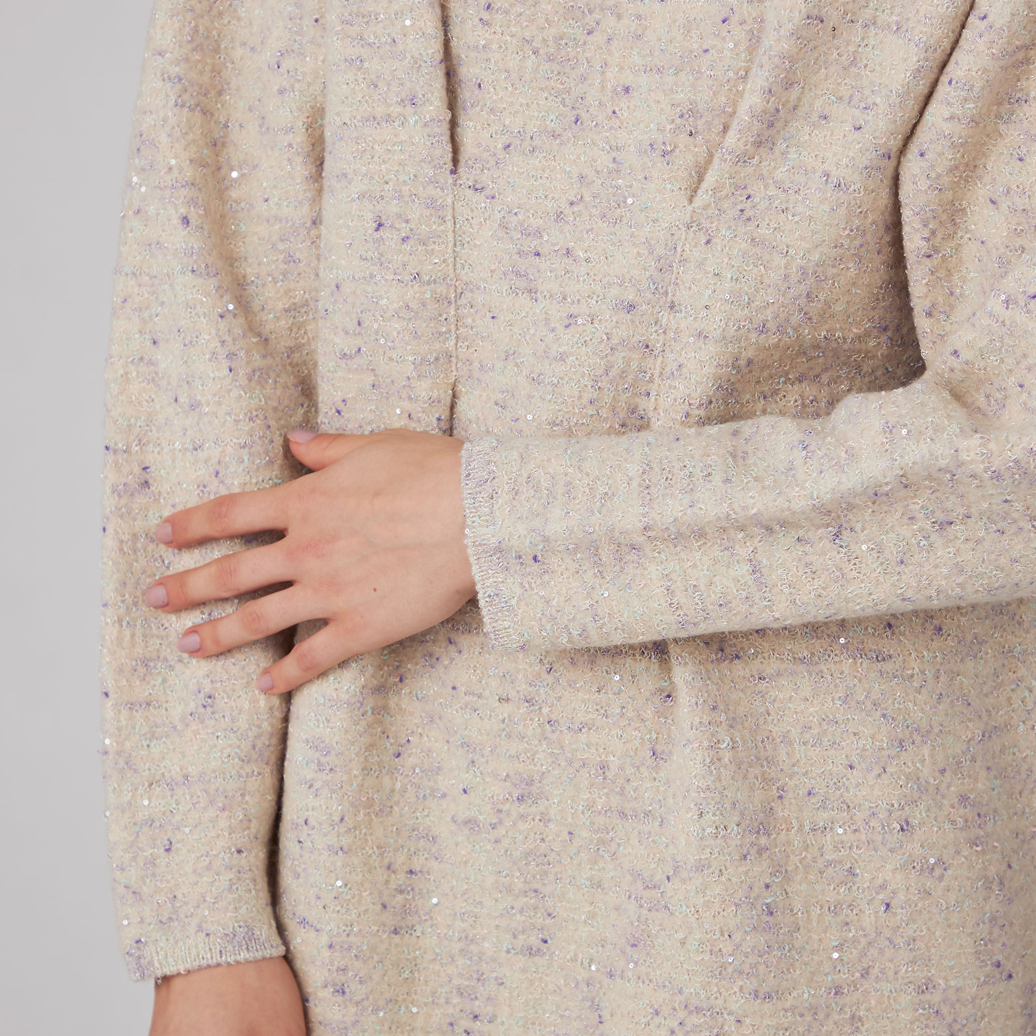 ソフトフェルトスパンコール ウエストタックワンピース