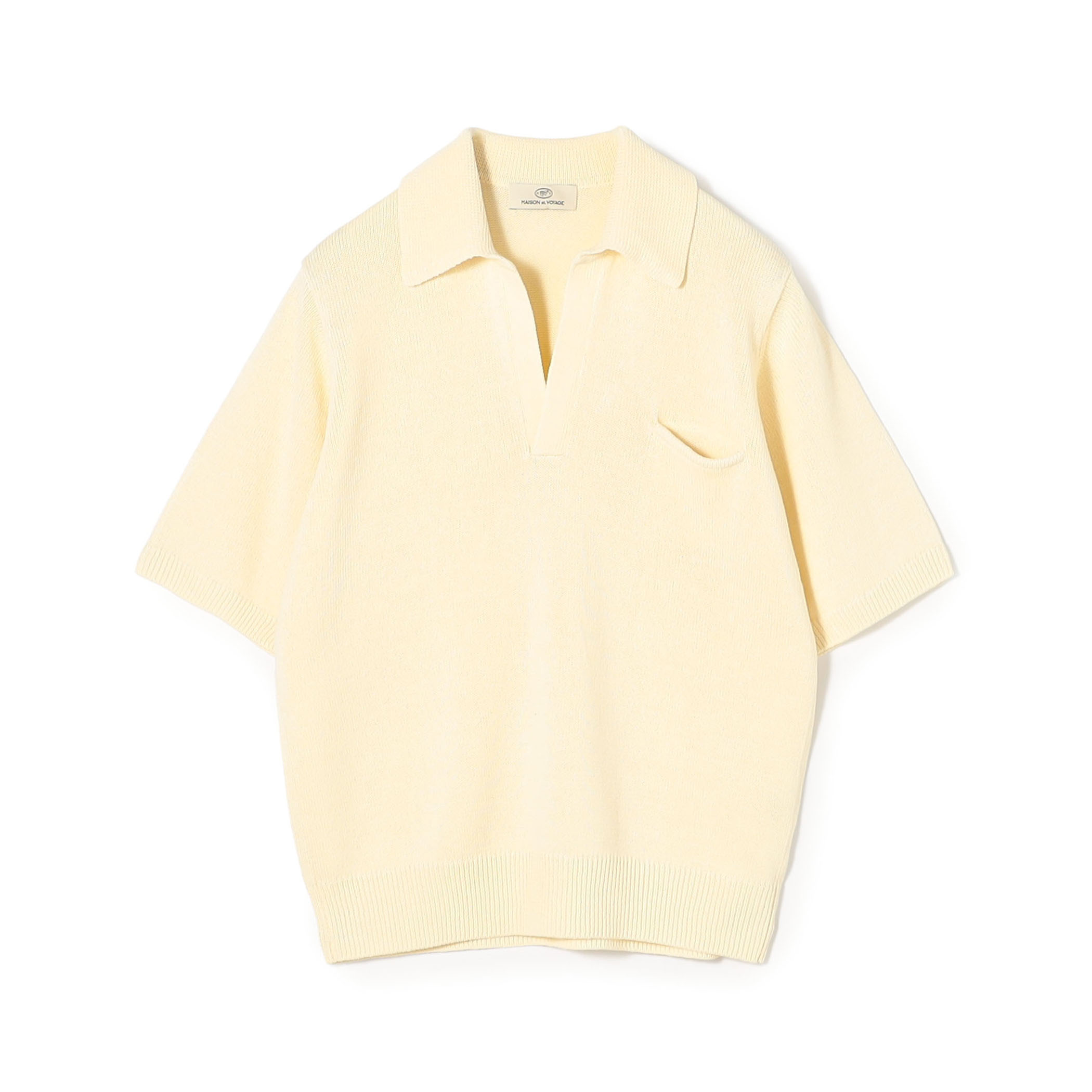 レーヨンコットンペーパー スキッパープルオーバーニット