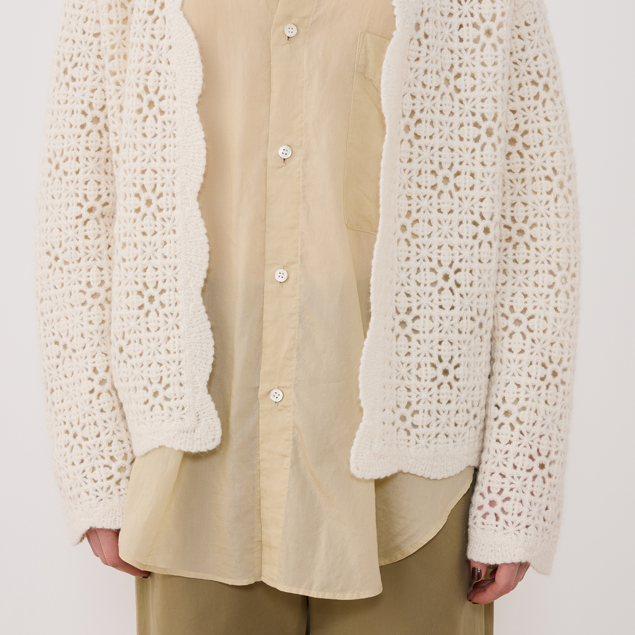 50s ヴィンテージ　レース　カシミアカーディガン カシミヤレース フロントオープンカーディガン｜トゥモローランド 公式通販