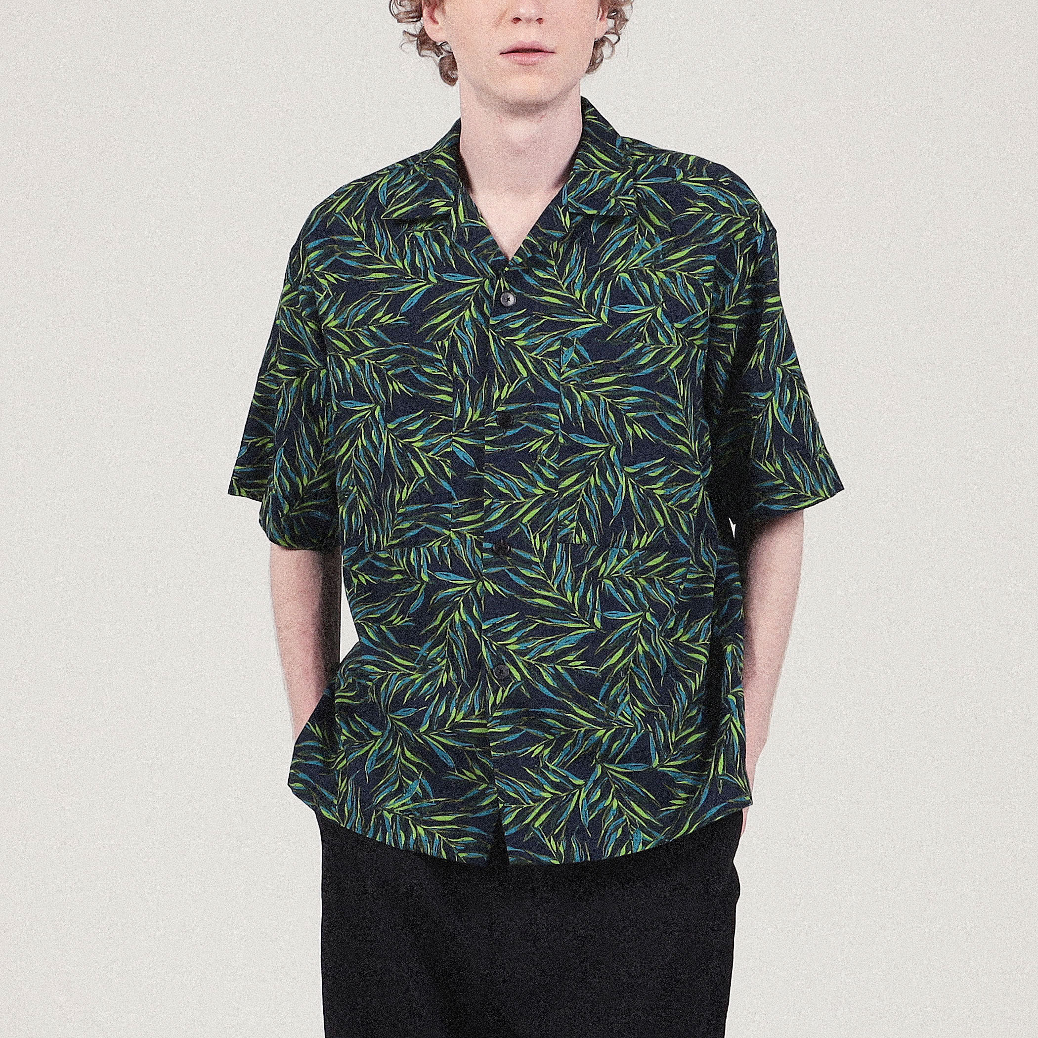 ラルフローレン FORREST リーフ柄 オープンカラー シャツ L ラルフローレン FORREST リーフ柄 オープンカラー シャツ L（90s