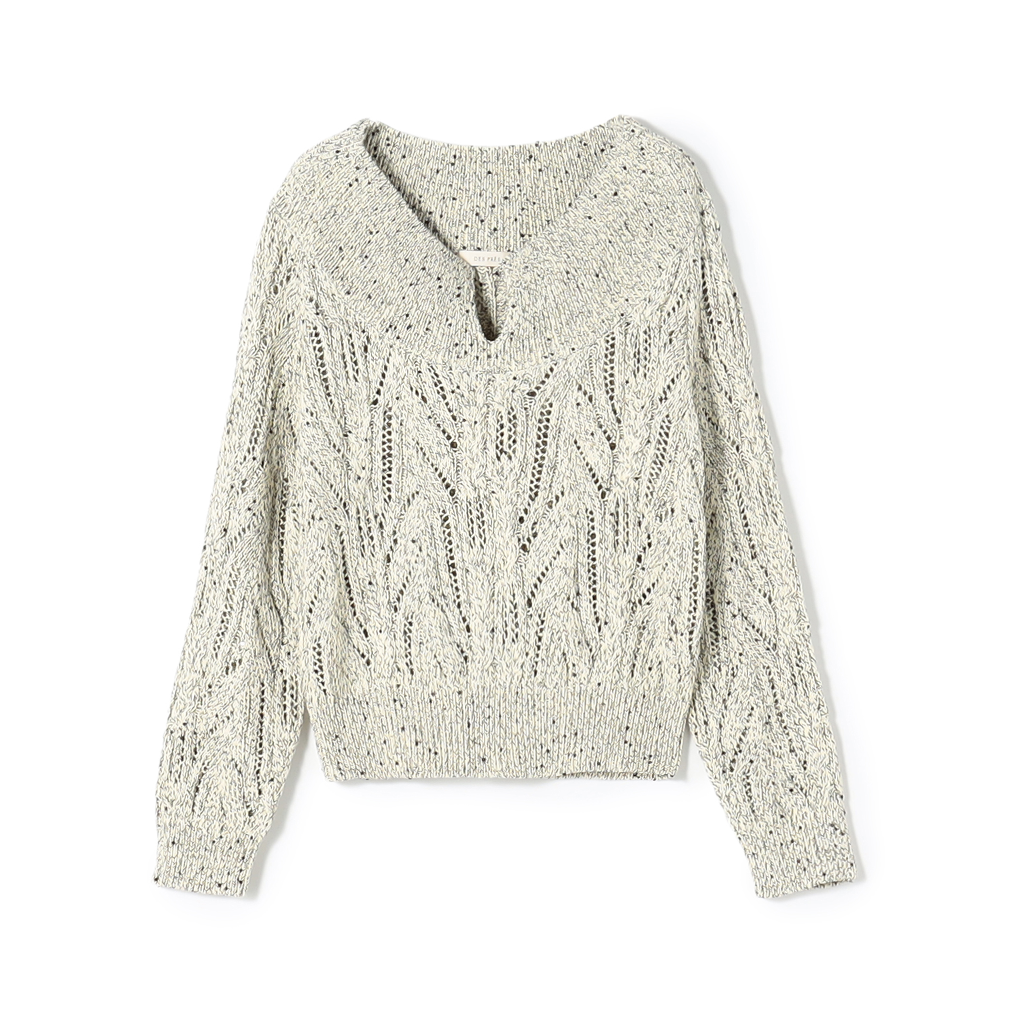 コットンスパンコールムリネ キーネックプルオーバー