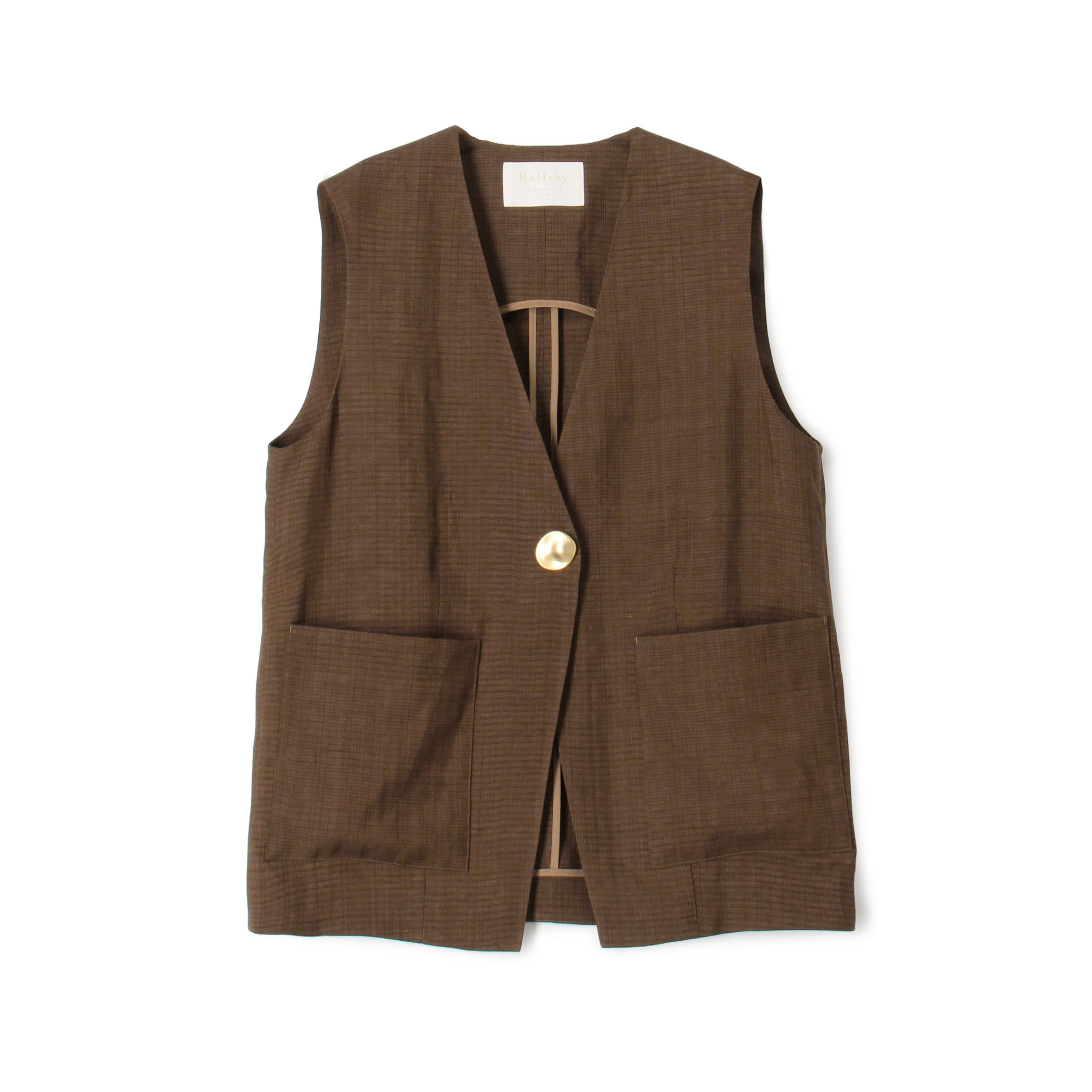 【WEB先行予約】レーヨンリネンブッチャー コクーンジレ