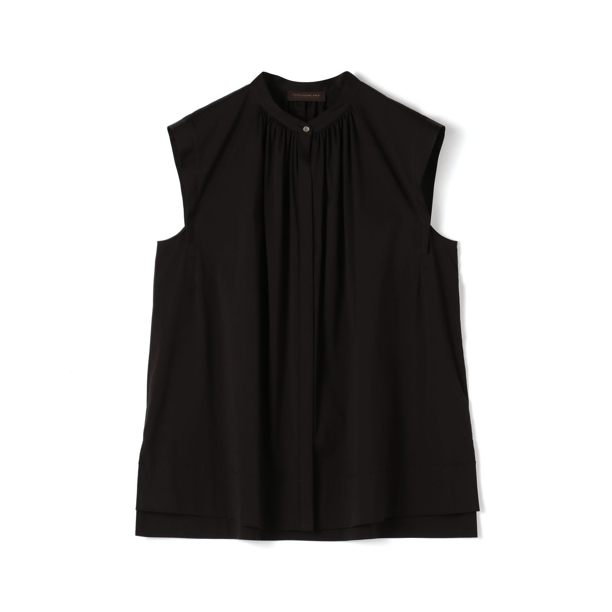 【一部WEB先行予約】ハイパワーストレッチブロード ギャザーノースリーブブラウス