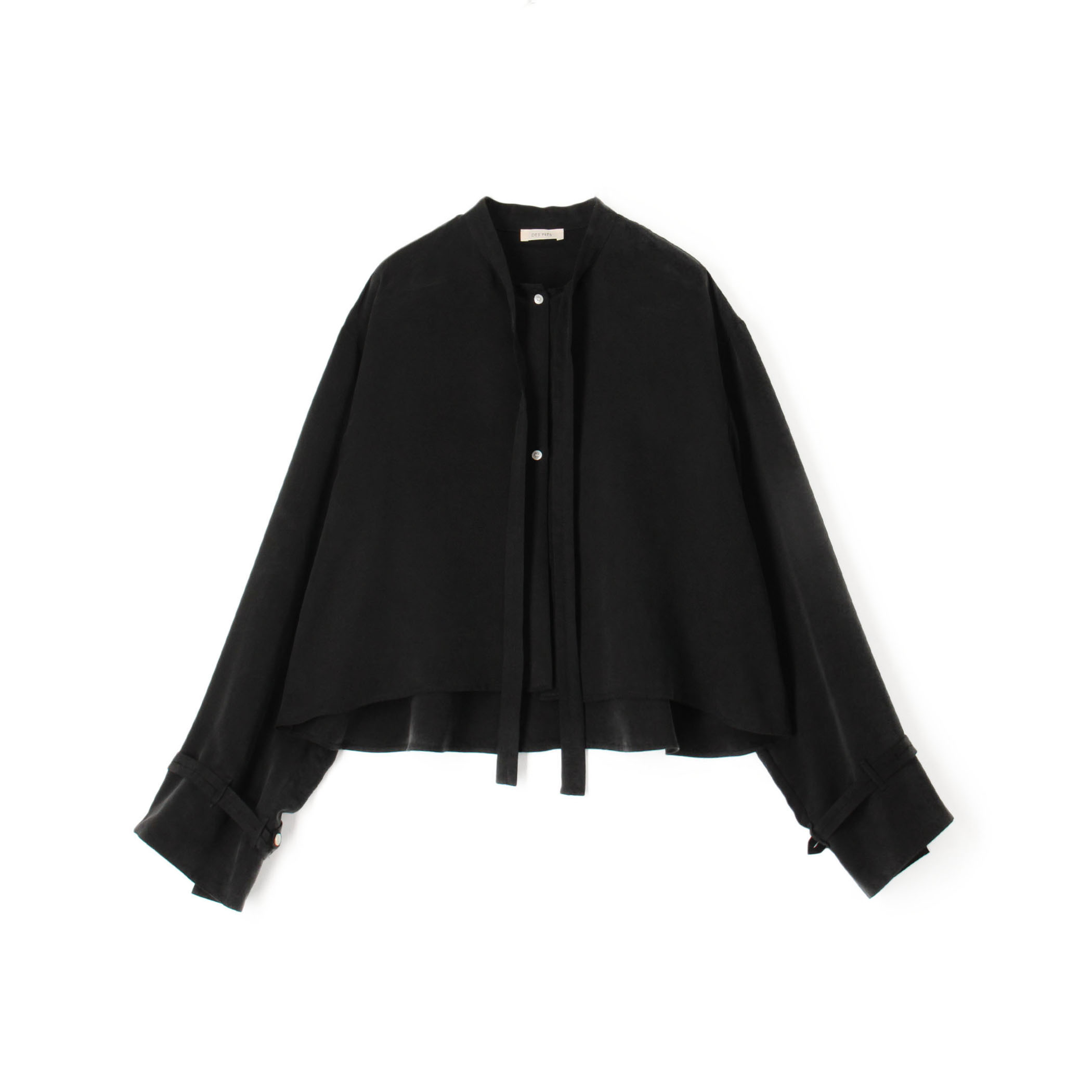 フィブリルキュプラポリ クロップドリラックスブラウス