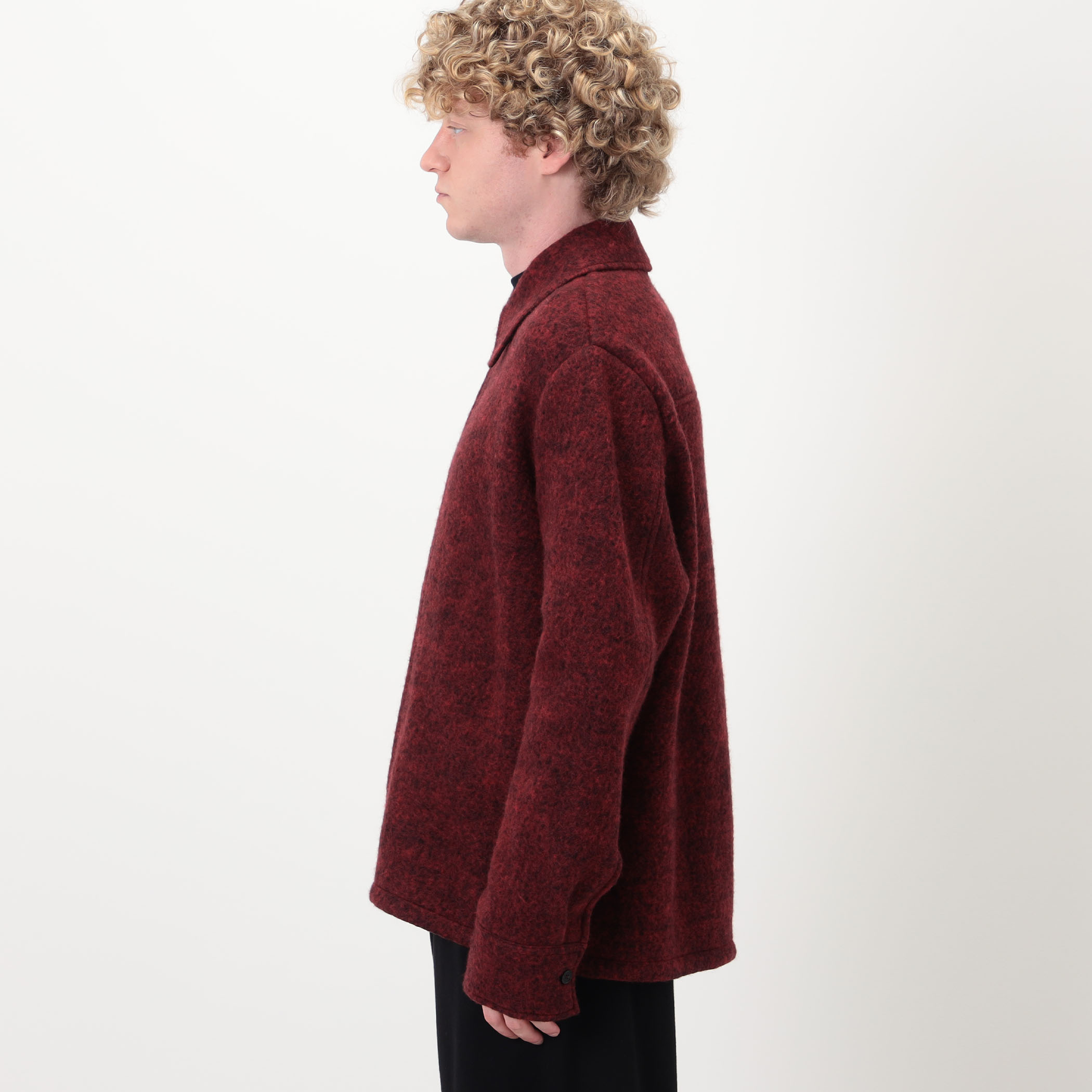 JIL SANDER FELTED WOOL MELANGE ジップアップシャツブルゾン