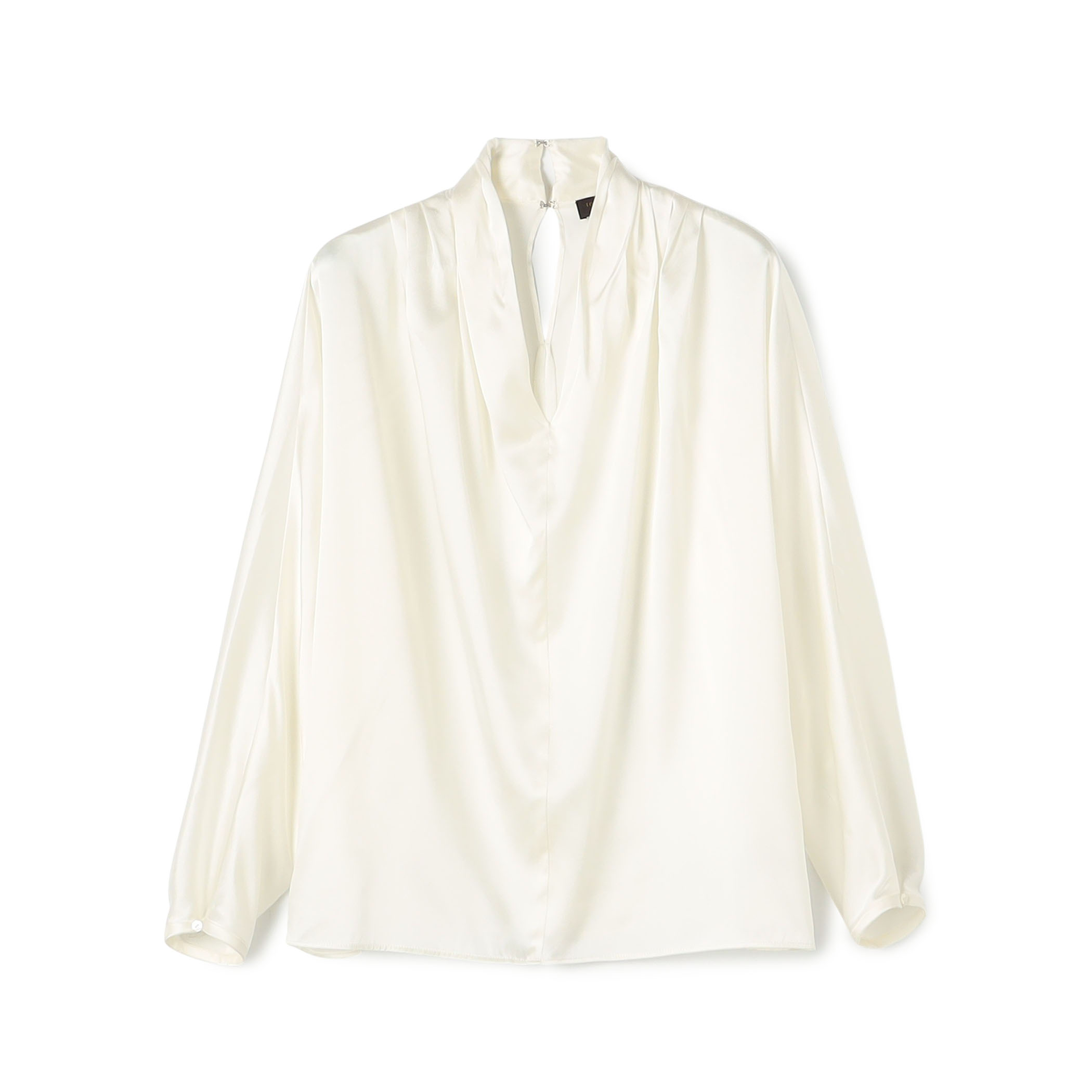 ウォッシャブルサテン ドレープブラウス