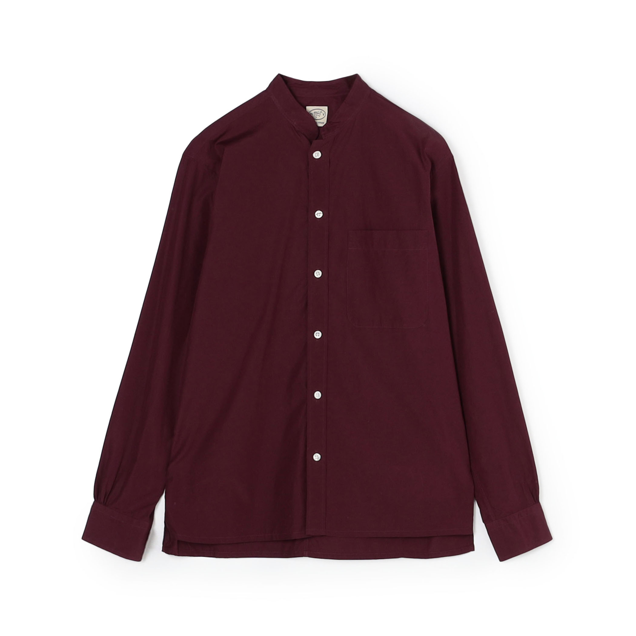 120/2コットンポプリン バンドカラーシャツ ALUMO