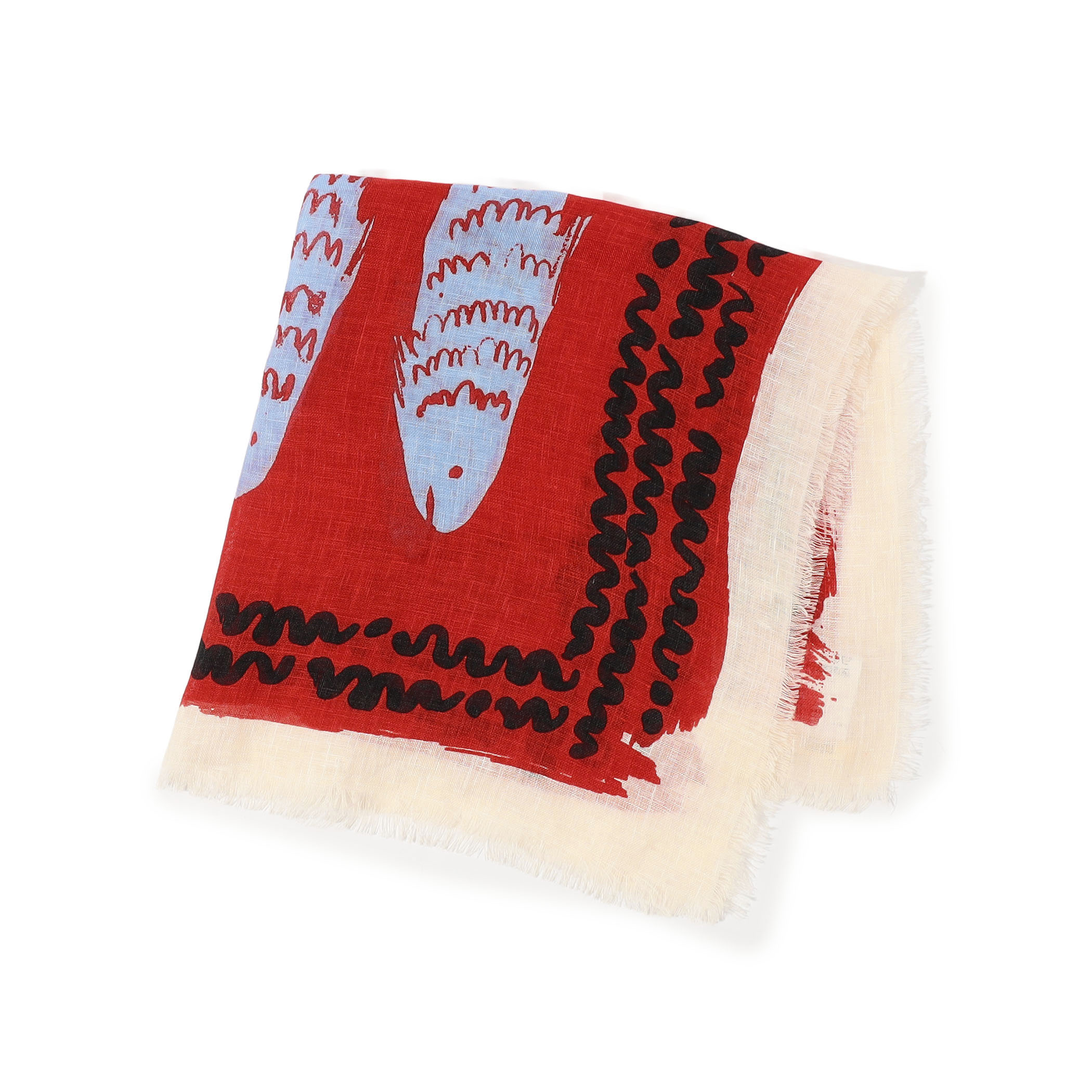 TOAST リネンフィッシュプリント バンダナ