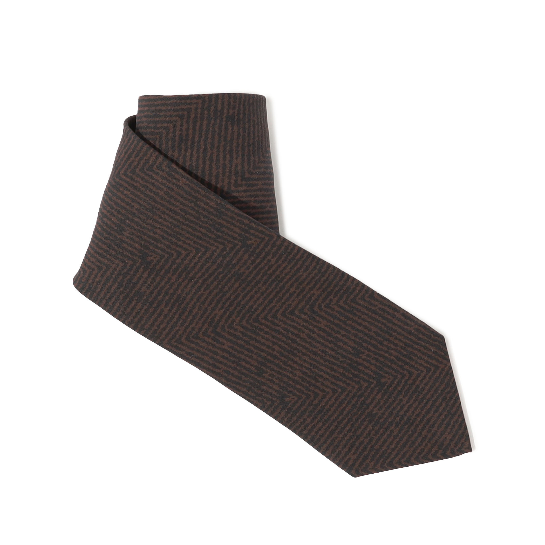 Bleck シルクプリント ヘリンボーン柄ネクタイ