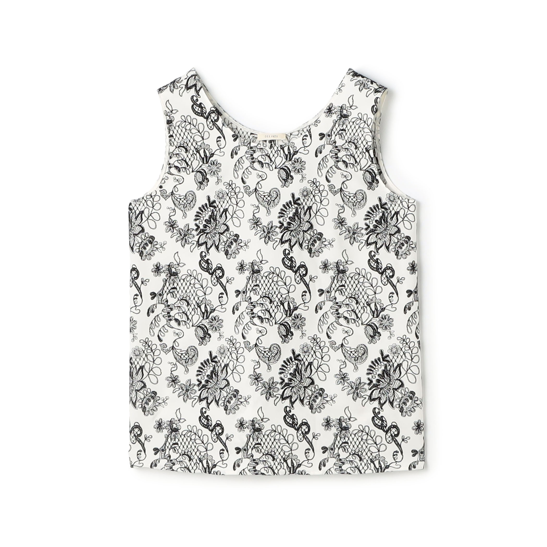 マリンレースエンブロイダリー ノースリーブトップス