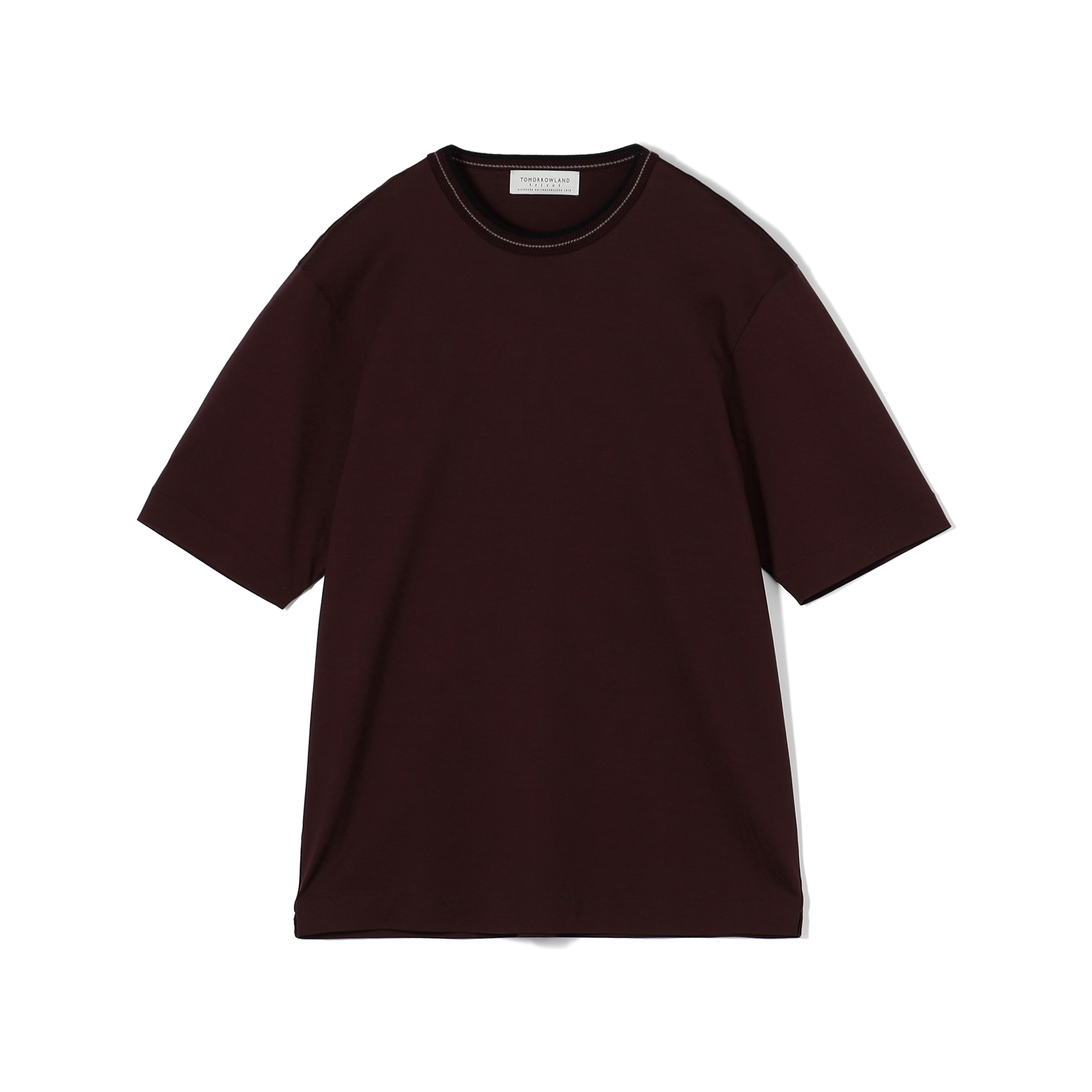 スーピマコットンシルケット リンキングニット襟Tシャツ