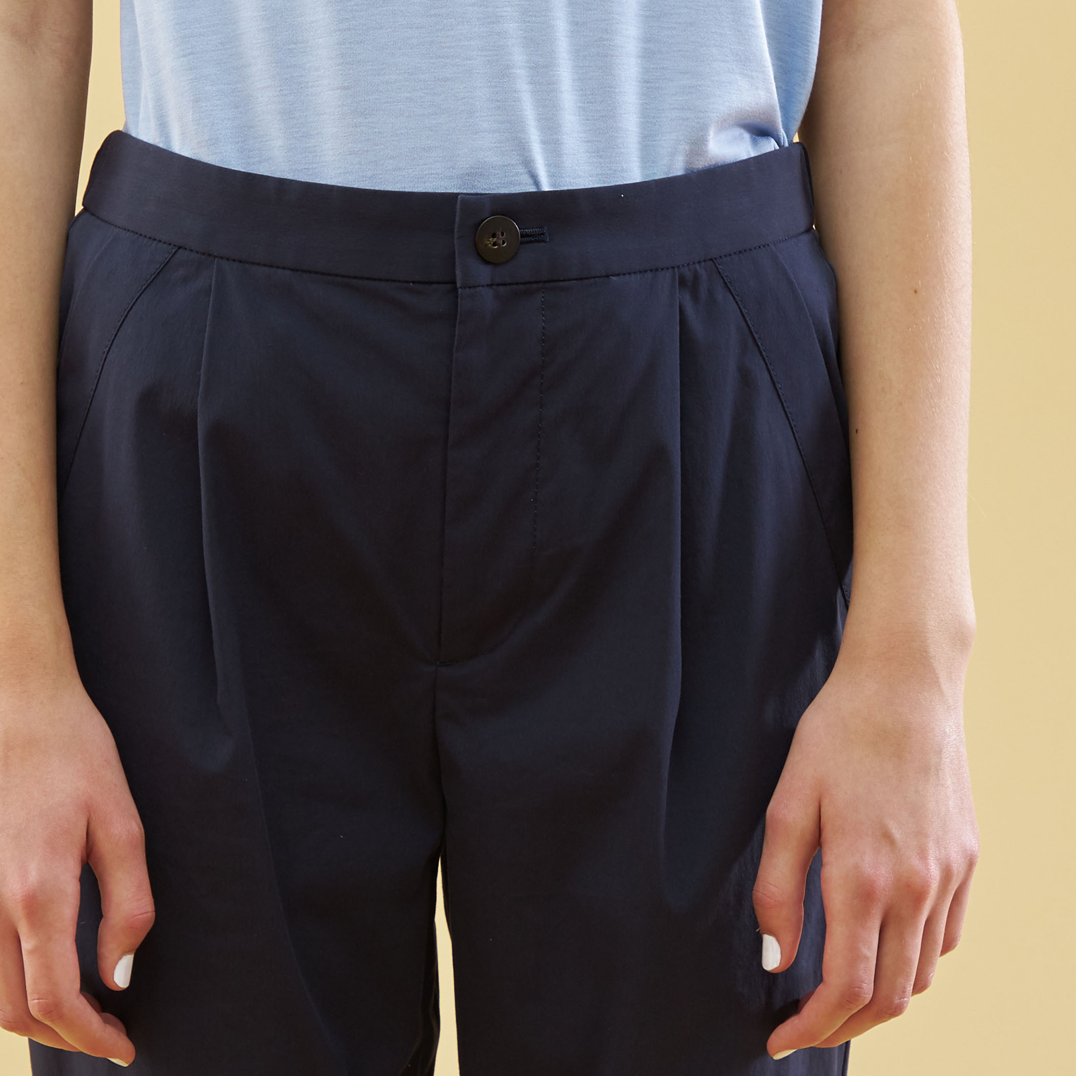 GALERVIE VIE コットンストレッチブロード タックテーパードパンツ コットンストレッチブロード タックテーパードパンツ