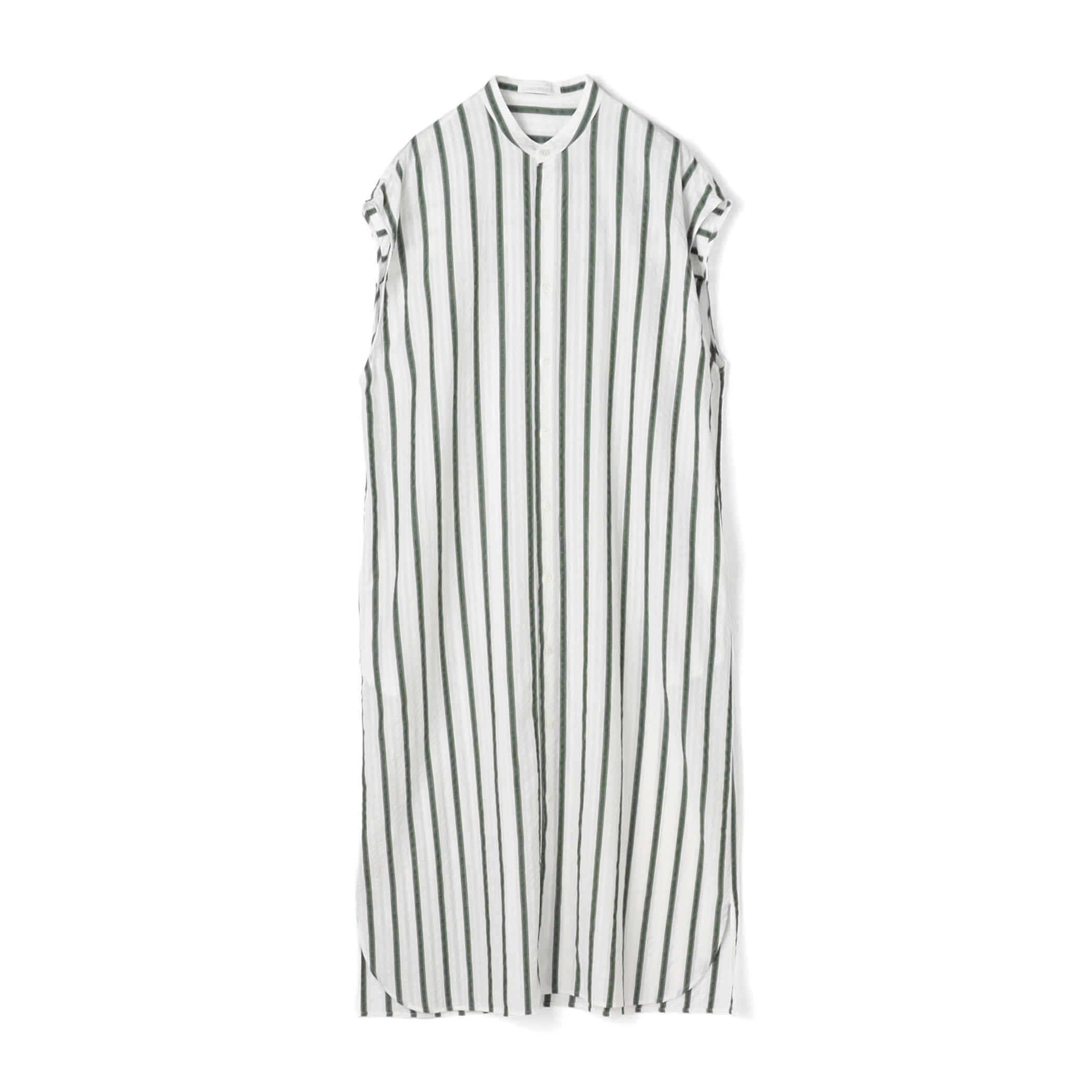 ソフトウェーブ バンドカラーシャツワンピース