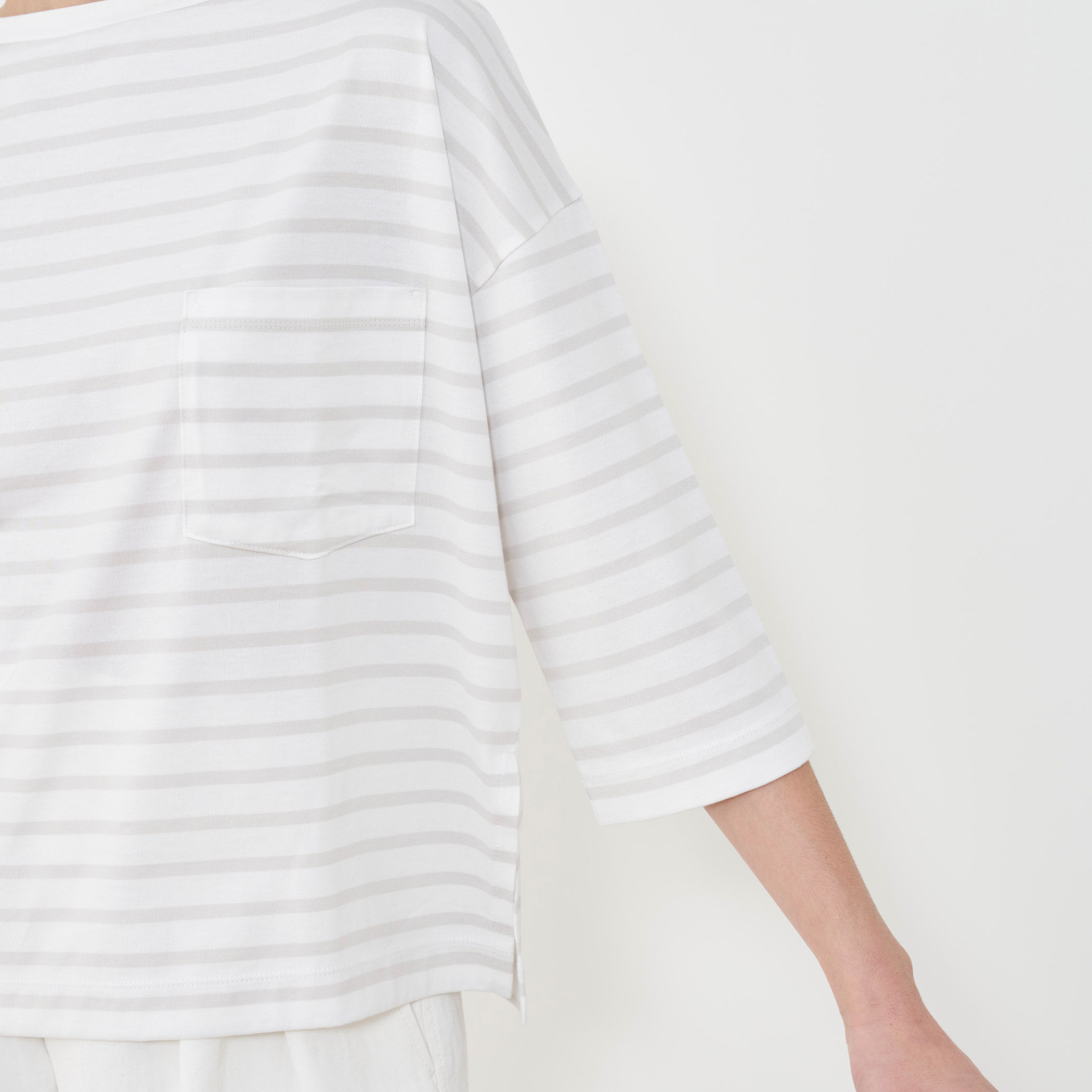 【GALERIE VIE】ファインコットンボーダー ビックTシャツ ファインコットンボーダー ビックTシャツ｜トゥモローランド