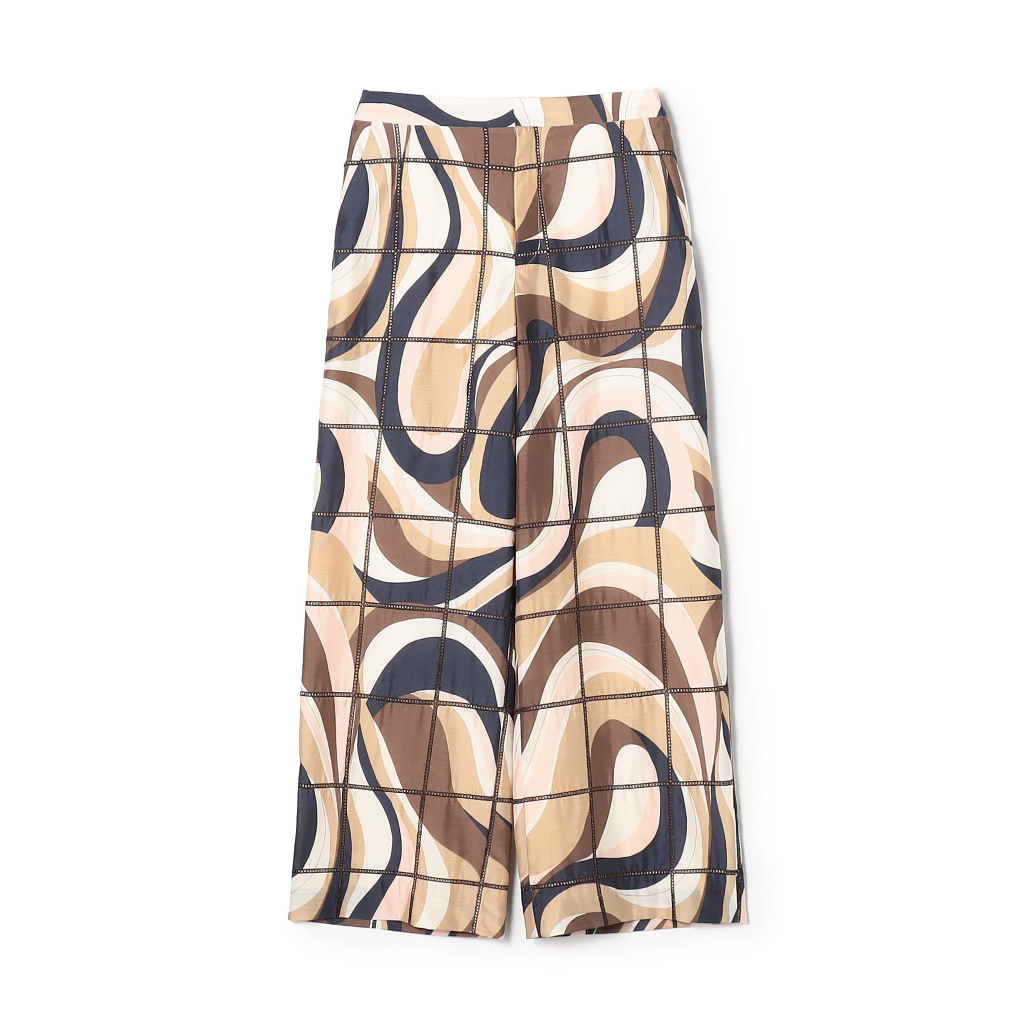 【WEB先行予約】アイレットウェーブプリント ワイドストレートパンツ