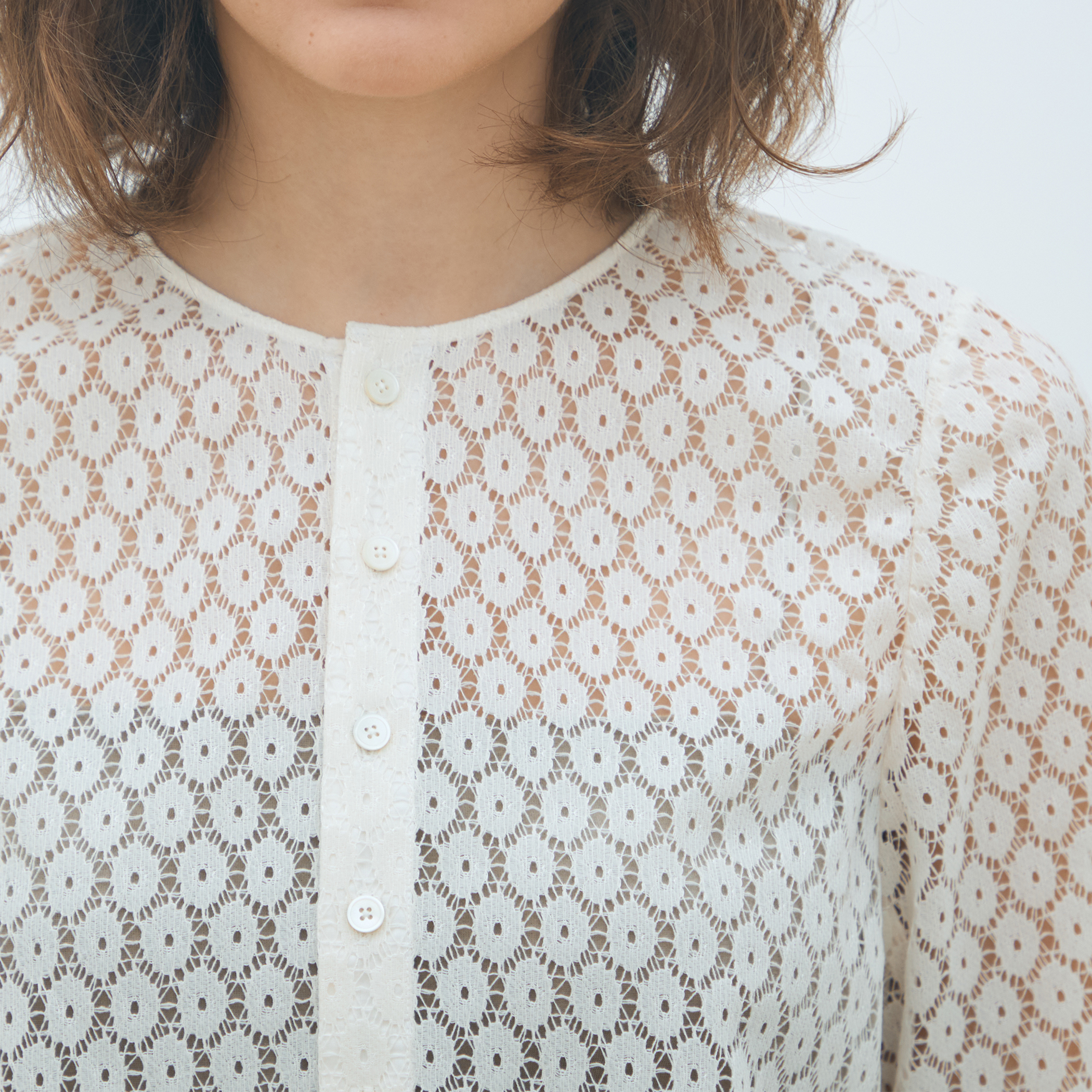 トゥモローランド MACPHEE リゾートプリントブラウス 38 フロッキーレース ハーフスリーブブラウス｜トゥモローランド 公式通販