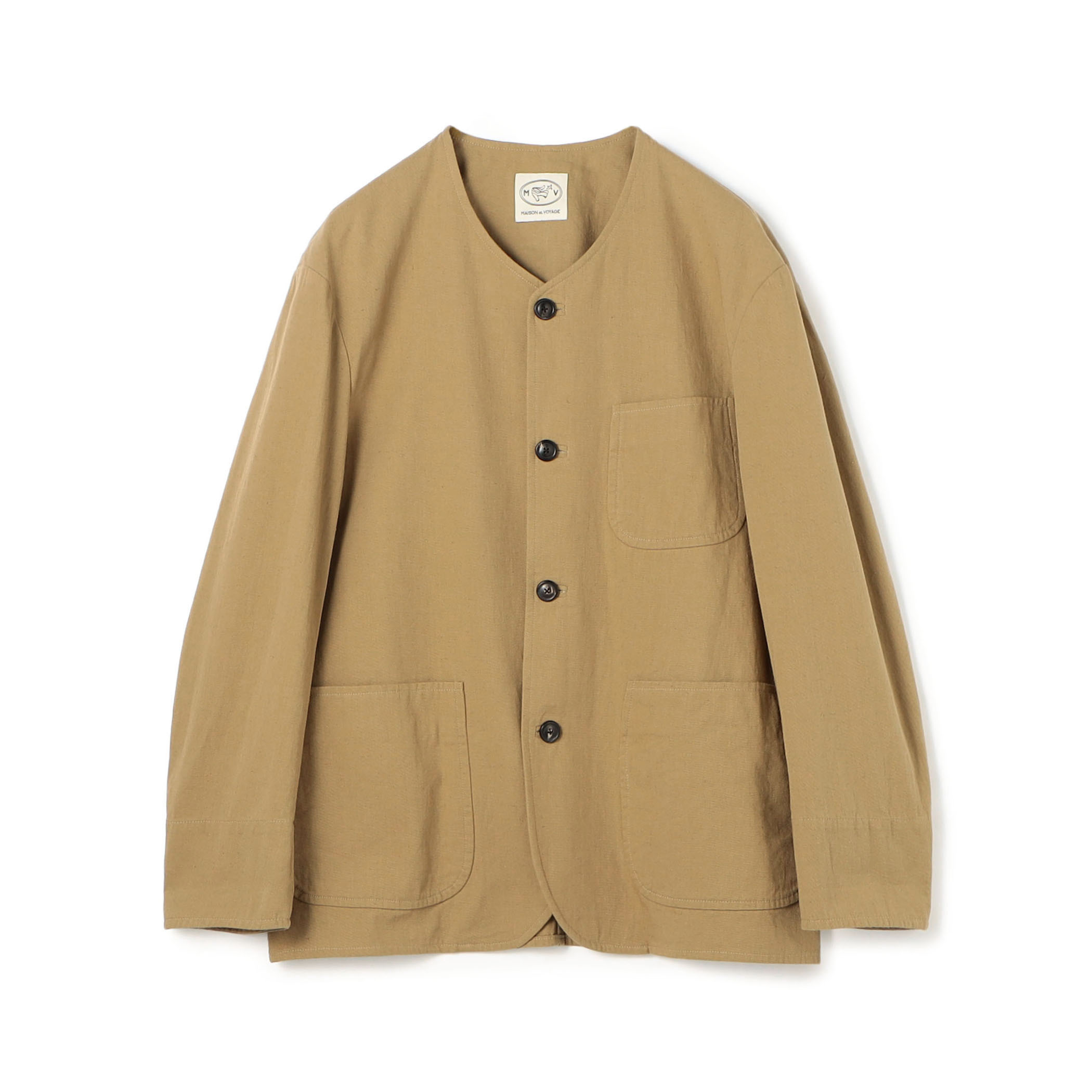 コットンヘンプチノ カラーレスジャケット