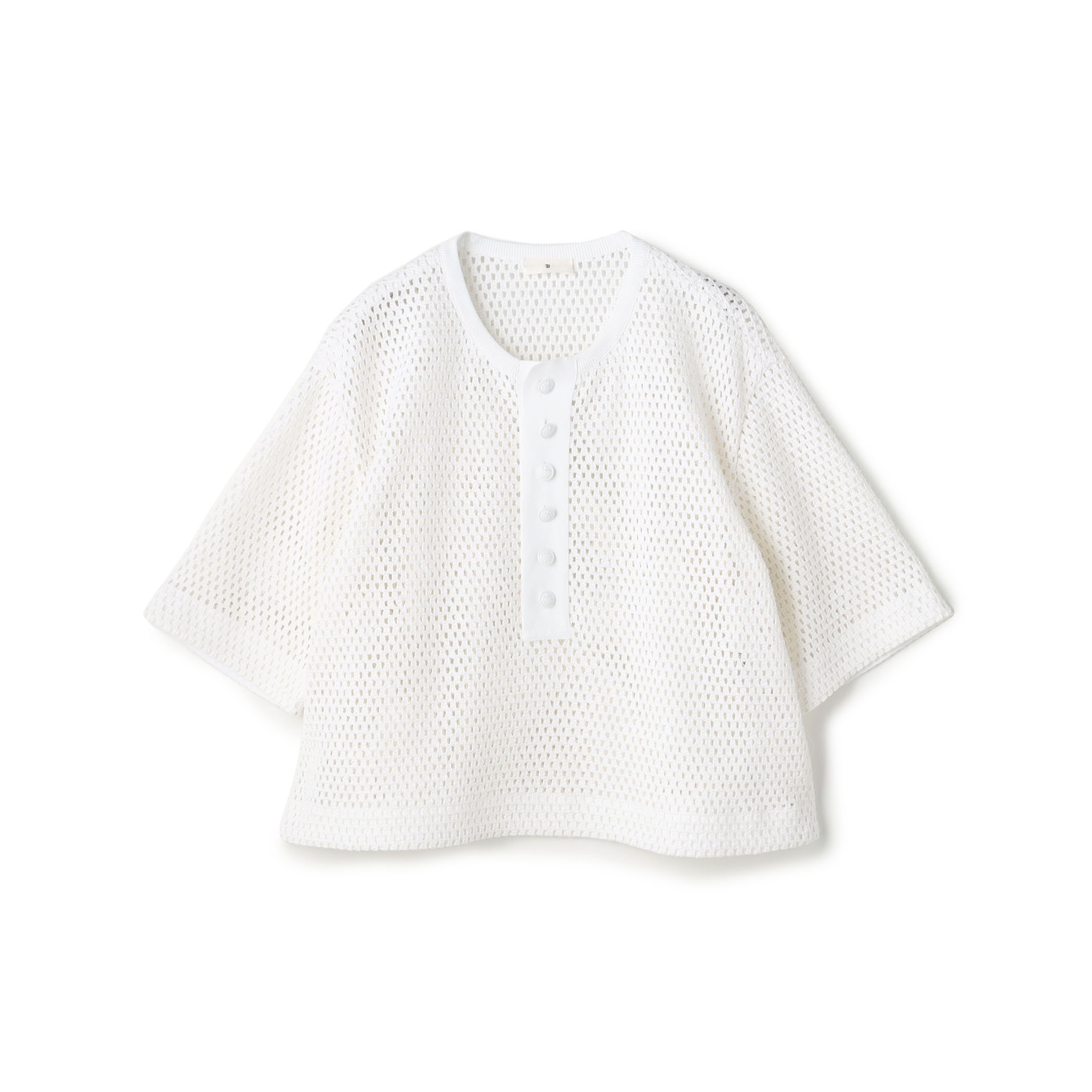 コットンクロシェツイード ハーフスリーブプルオーバー