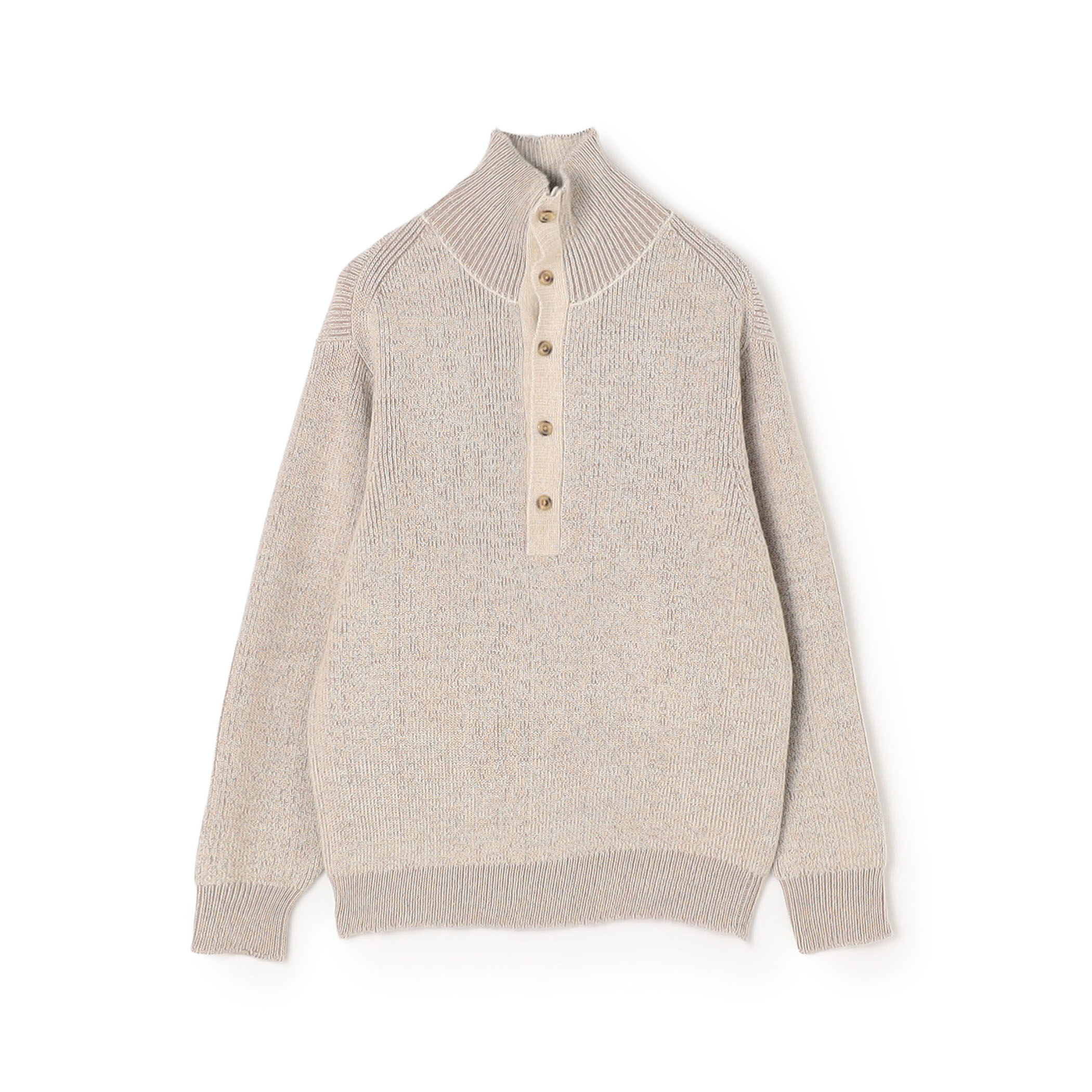 【WEB先行予約】TOMORROWLAND tricot アルパカ 片畦 スタンドネックポロニット