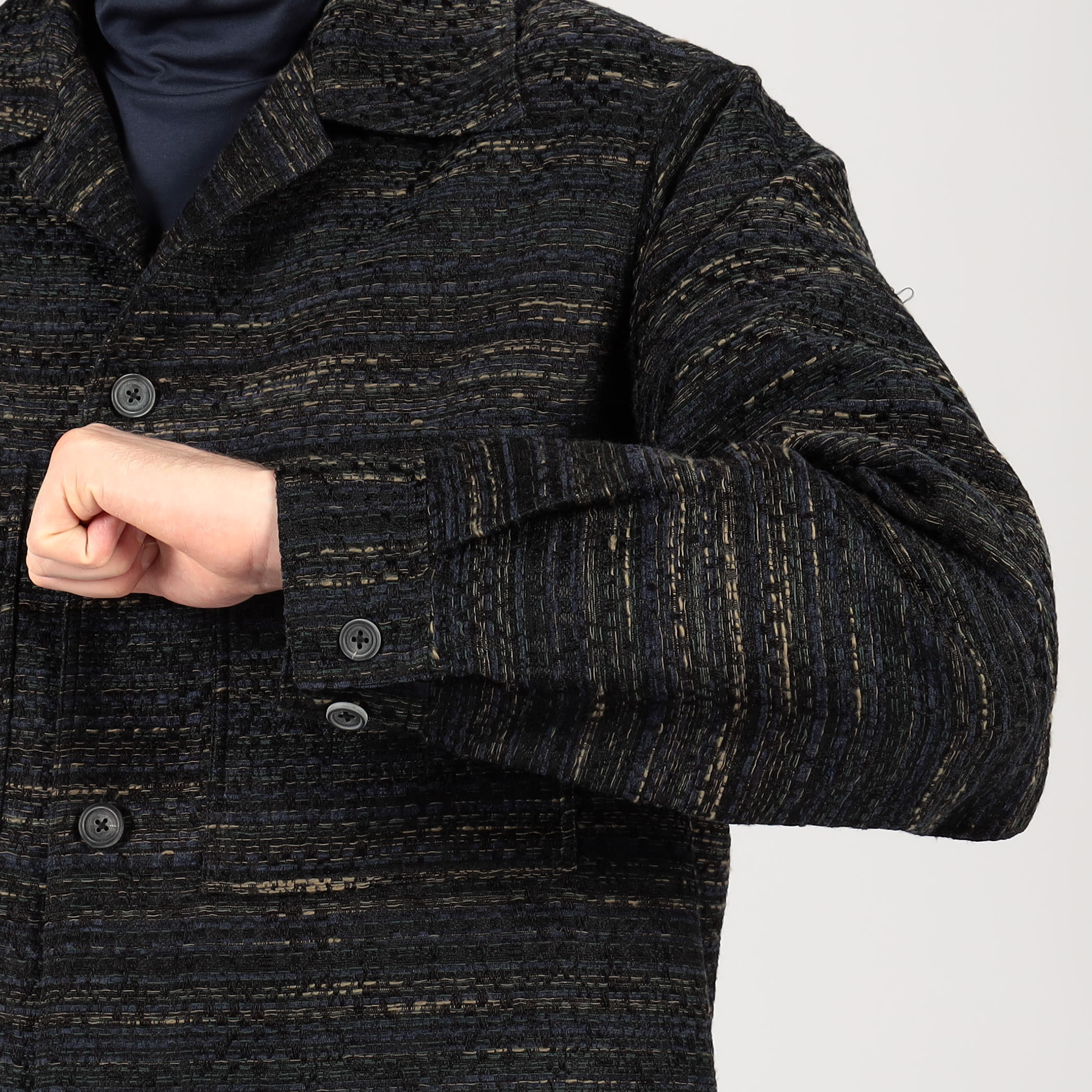 ミックスツイード ダブルポケットシャツブルゾン｜トゥモローランド