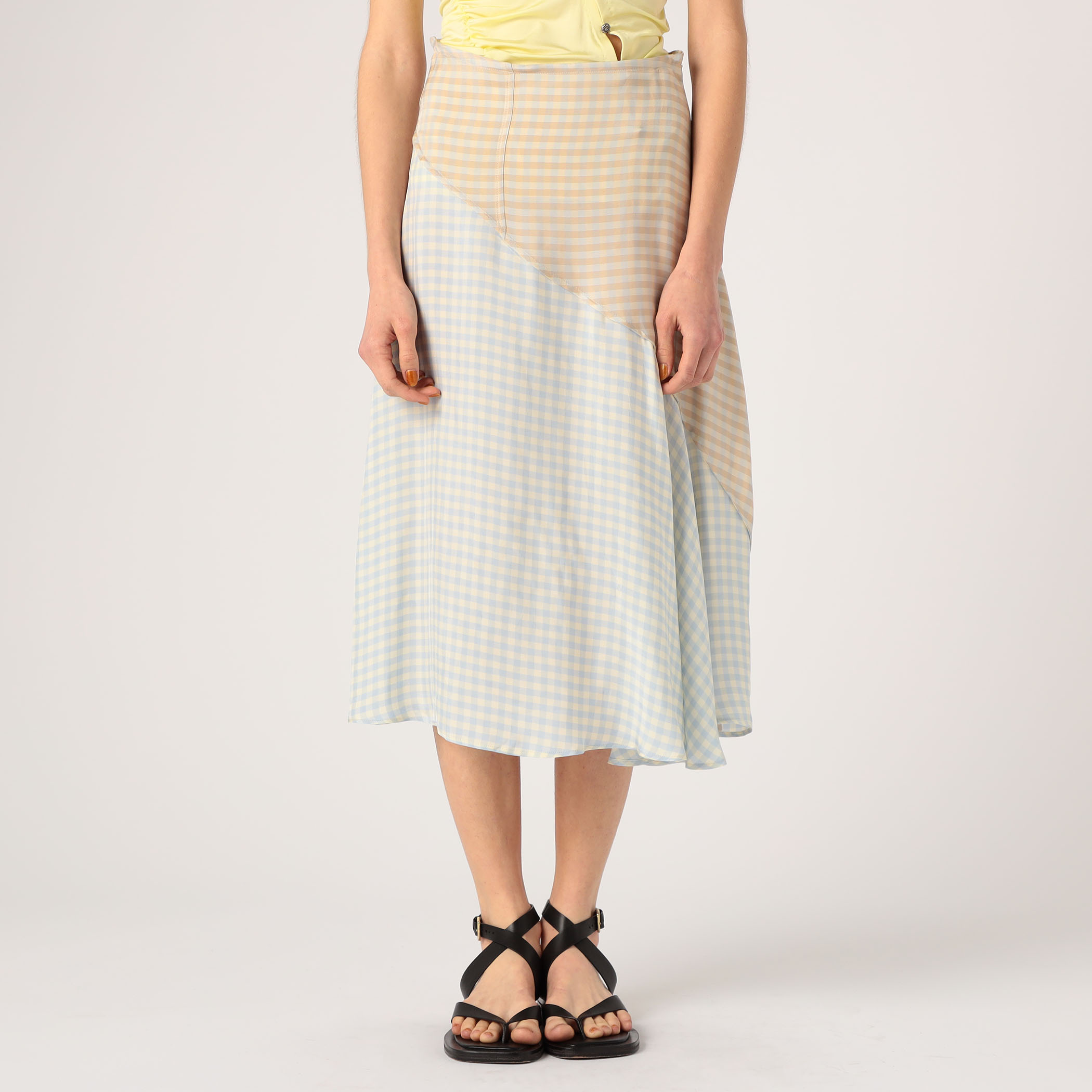 ◆Acne Studios◆チェック柄ミディスカート Acne Studios レーヨンギンガムチェック フレアミディスカート
