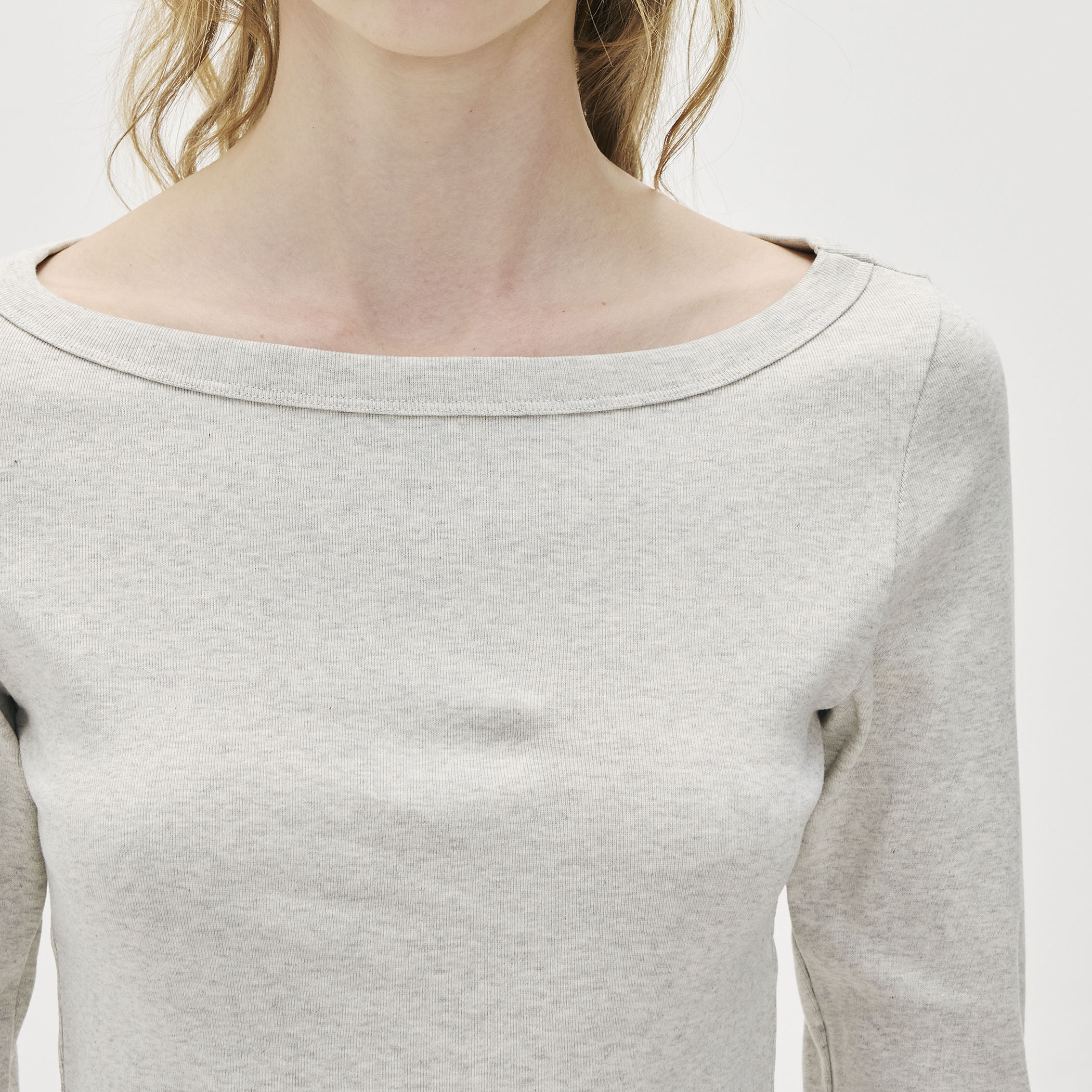 FLORE FLORE STEFFI TEE コットン ボートネックTシャツ