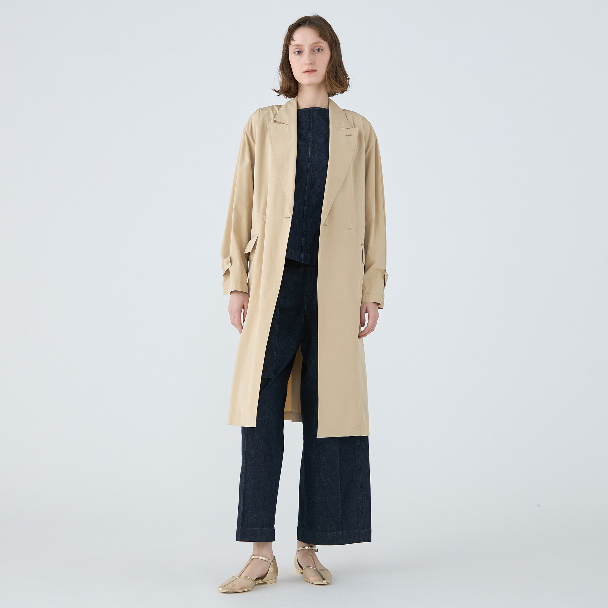 MACPHEE コート アウター コットンタイプライター ベルテッド
