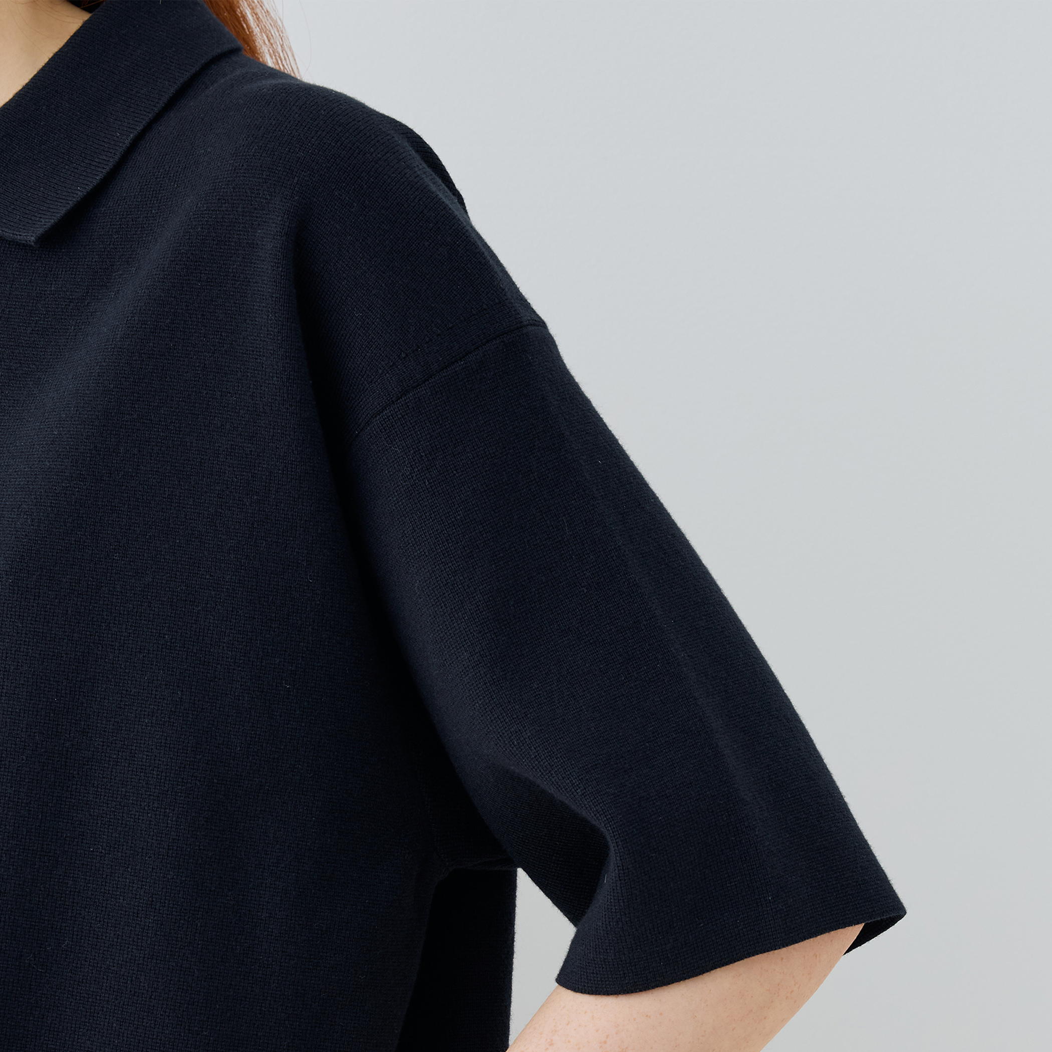 □ミラノリブ ビッグポロプルオーバーニット｜トゥモローランド 公式通販