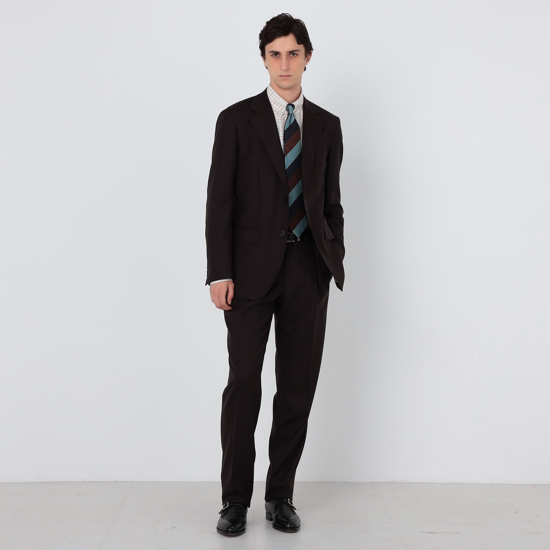 ウール 2プリーツスラックス BRITISH WINTER TEX DORMEUIL