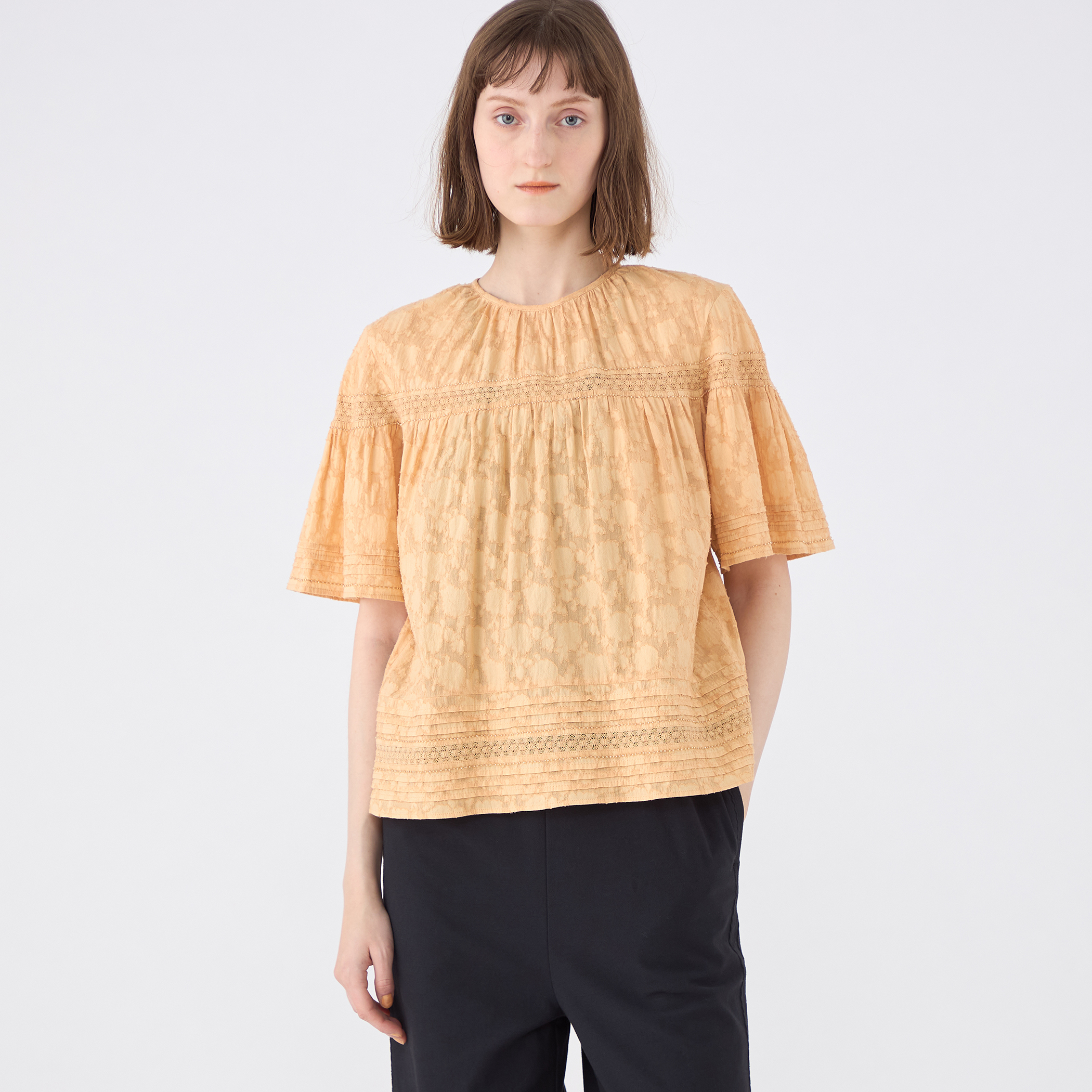 コットンカットジャカード Tブラウス｜トゥモローランド 公式通販