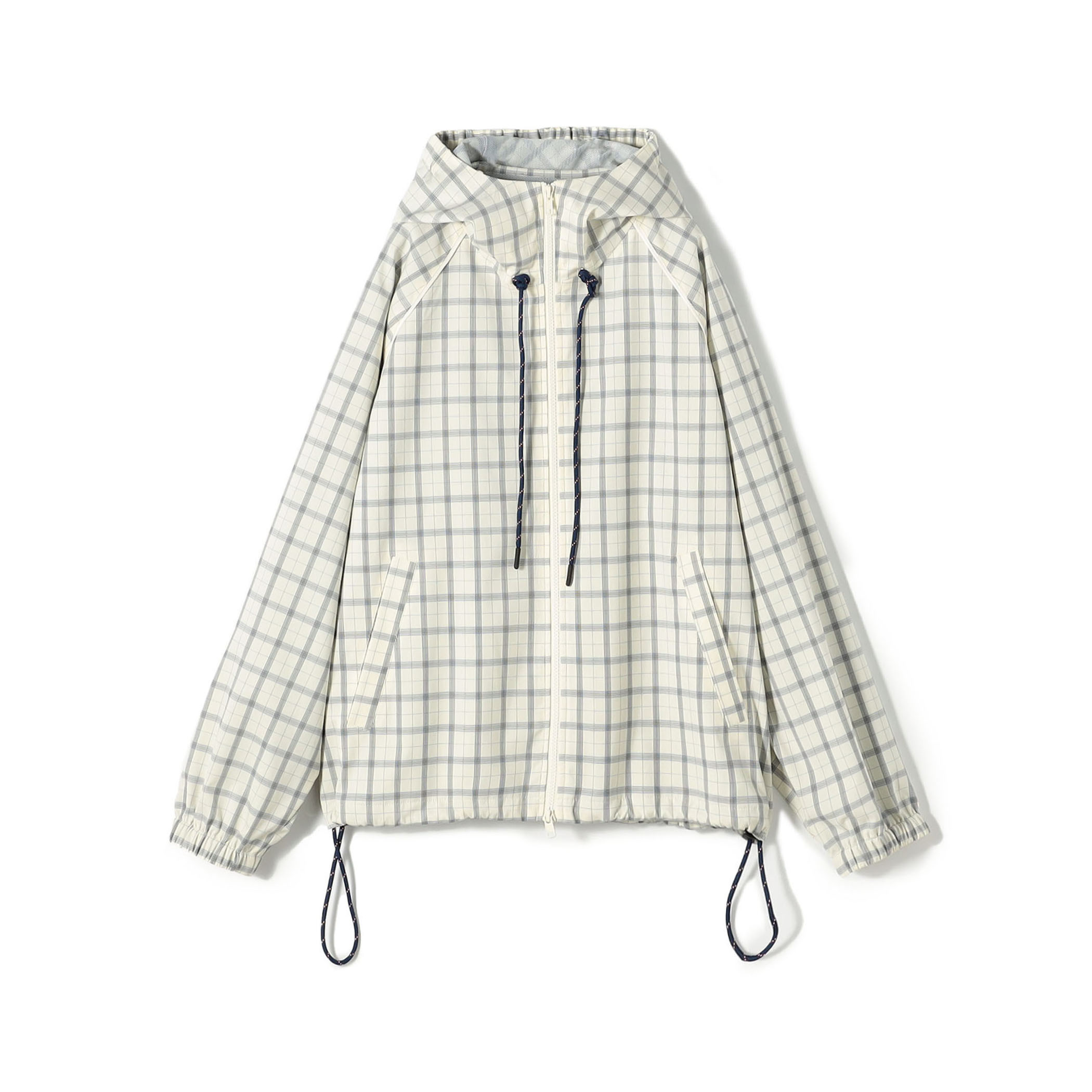 edition pourell Super 120'sトロチェック フーデットブルゾン