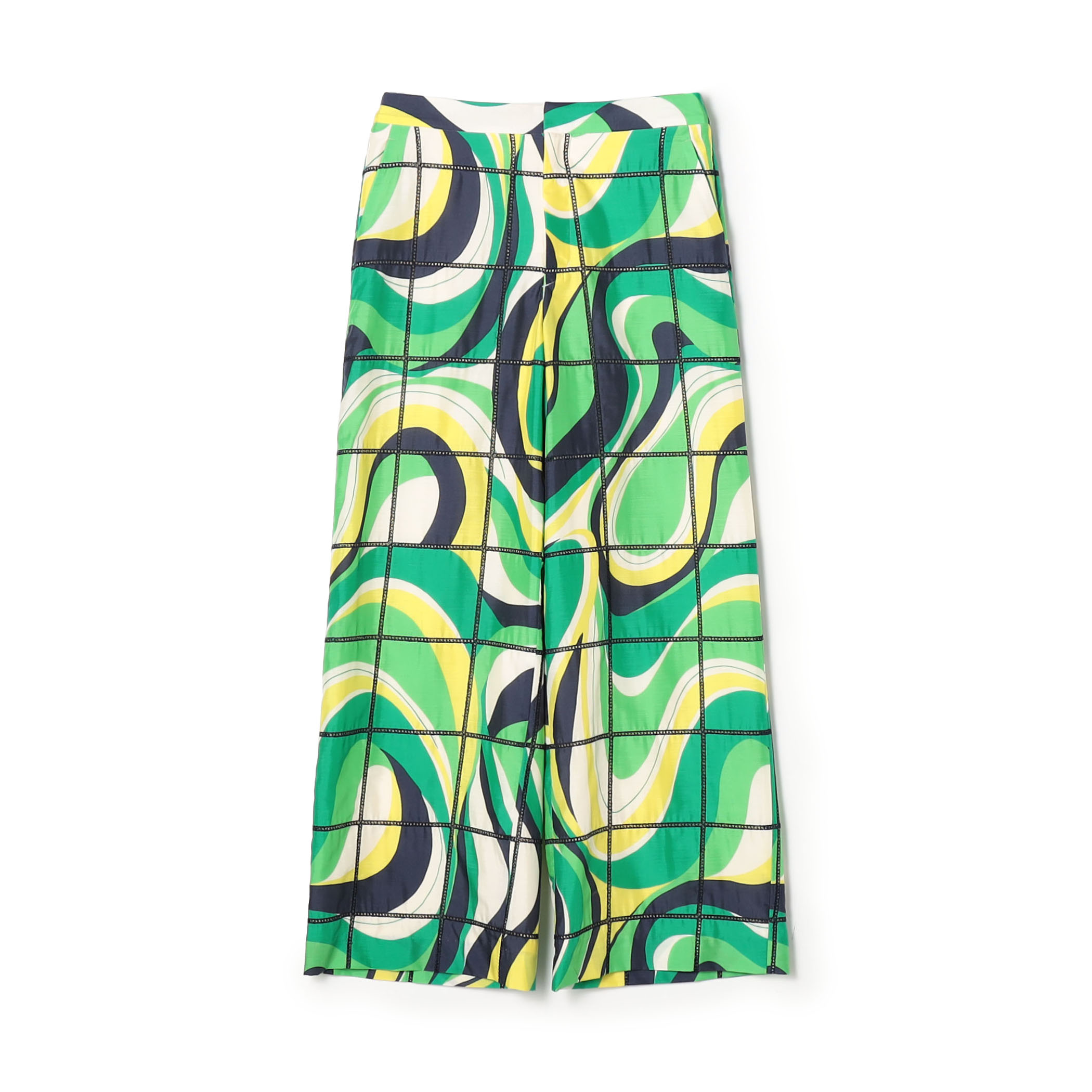 【WEB先行予約】アイレットウェーブプリント ワイドストレートパンツ