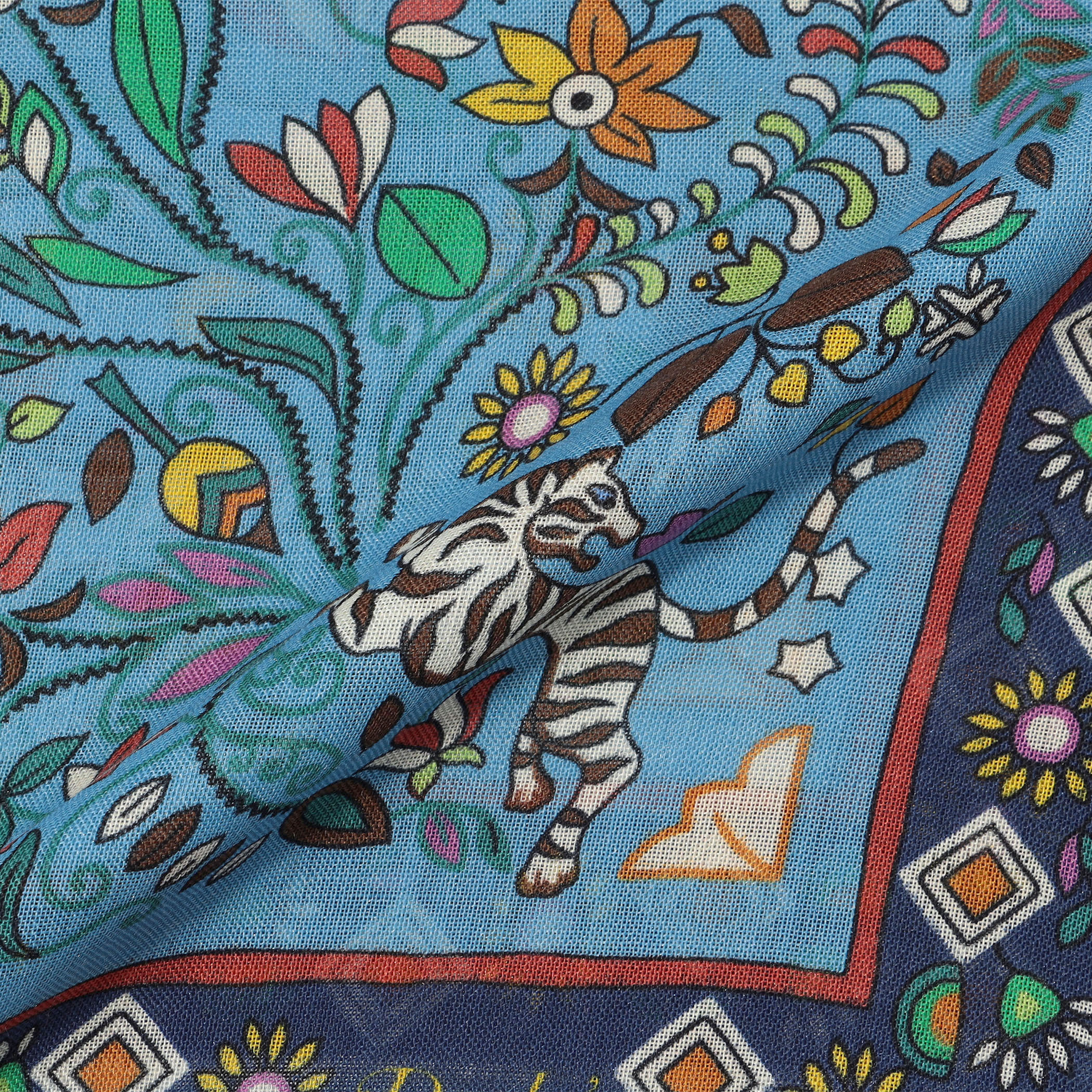 Drake's TIGER GARDEN PRINTED SCARF ウールシルクプリントスカーフ