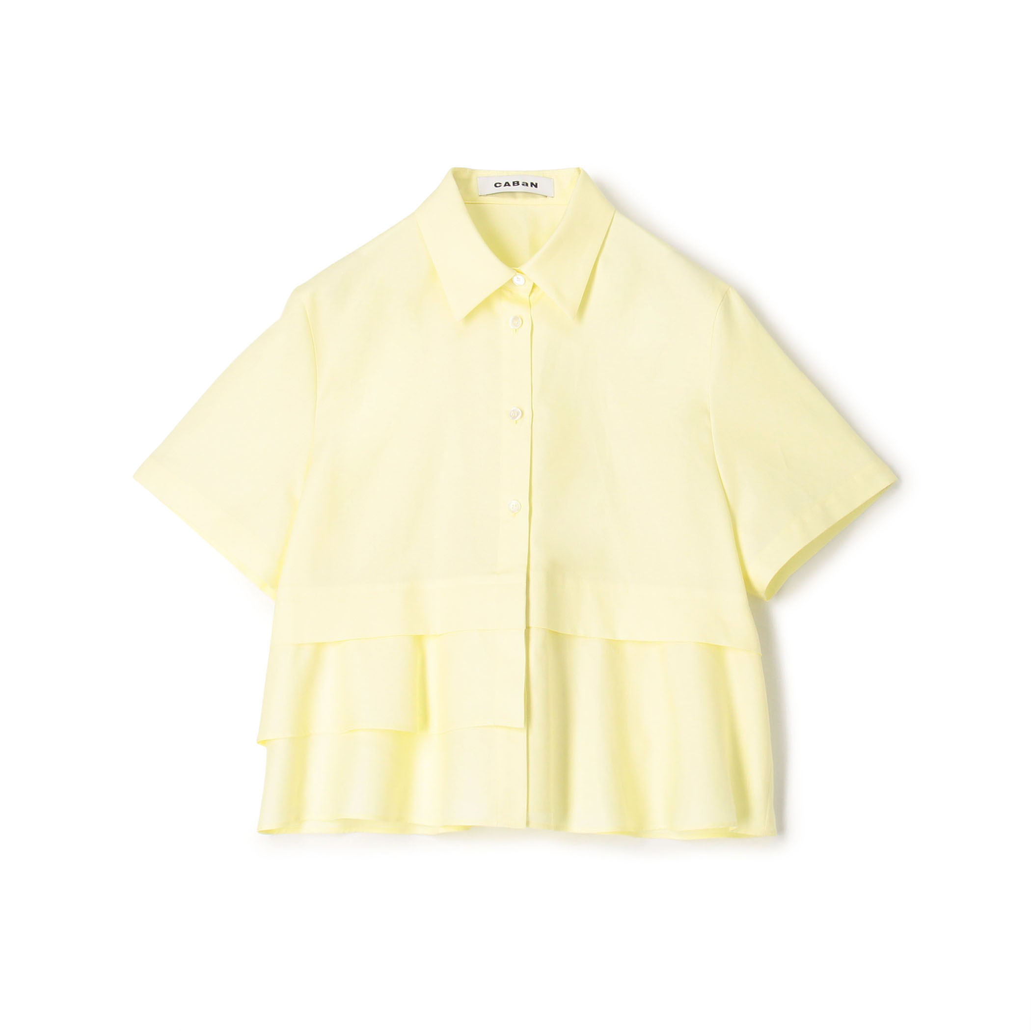 タイプライターダブルクロス アシンメトリックフリルシャツ