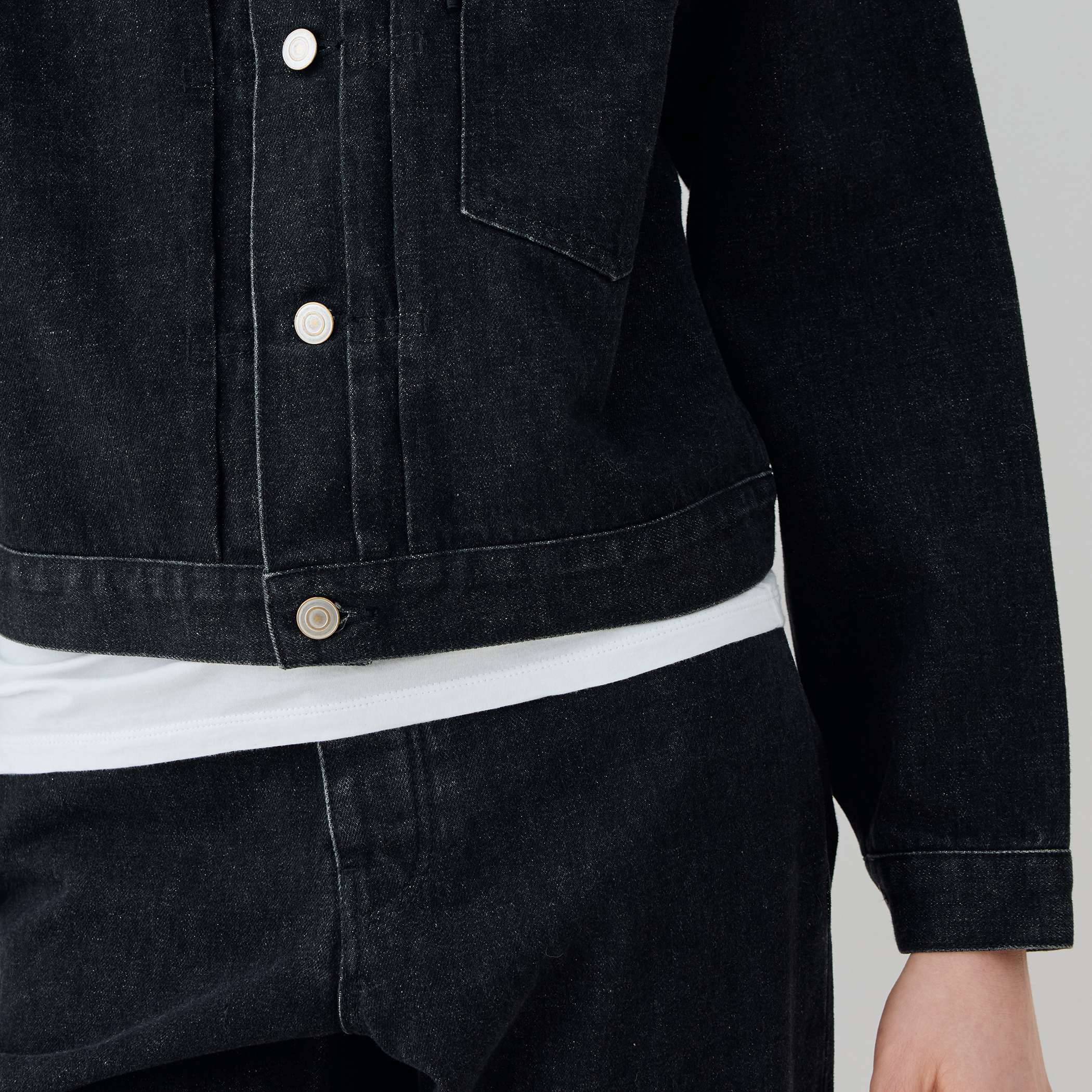 【美品】alexanderwang.t ジャケットドレス ブラックデニム0 alexanderwang アレキサンダーワング ロゴポケット EZ ミッドライズ