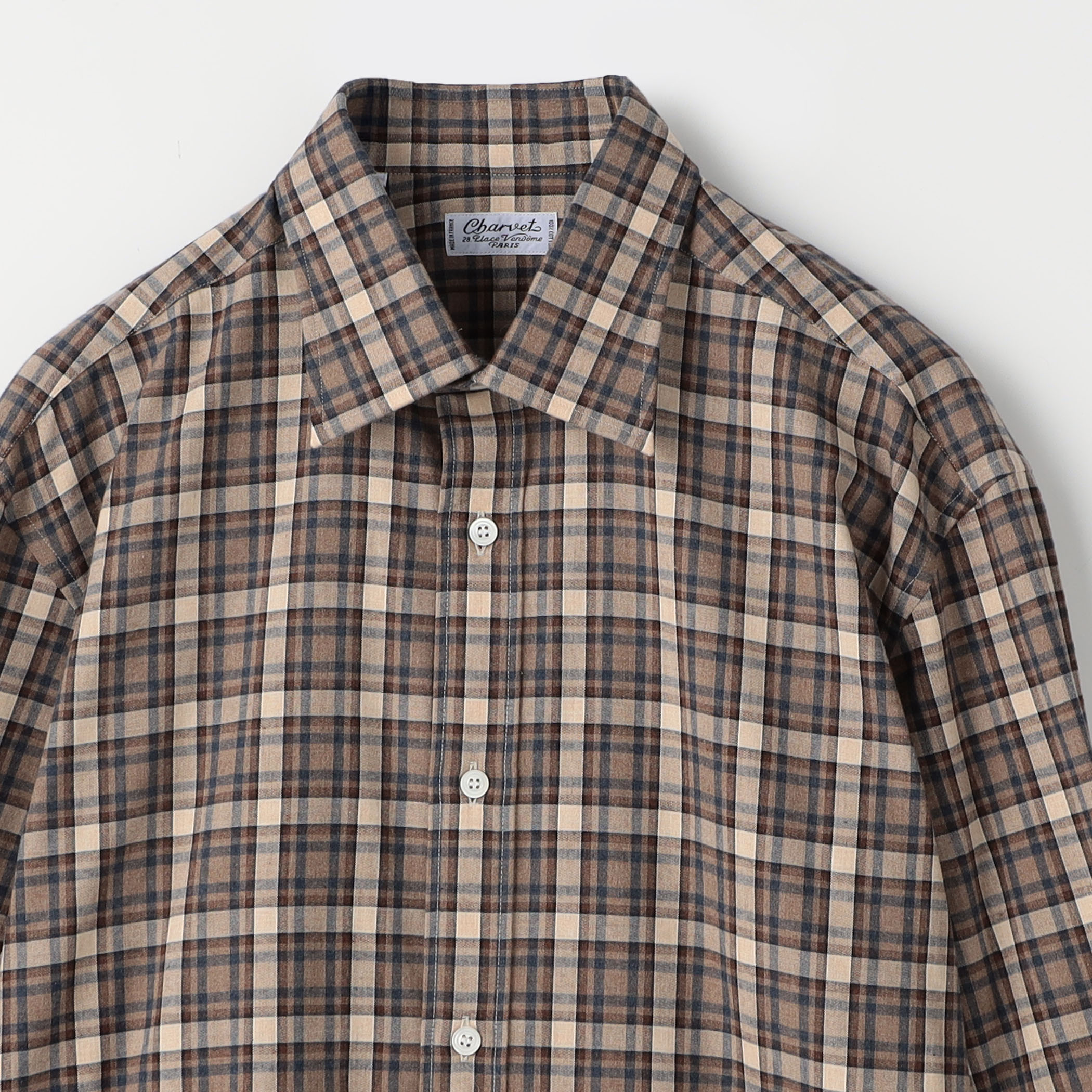 Charvet コットンネル セミワイドカラーシャツ｜トゥモローランド 公式