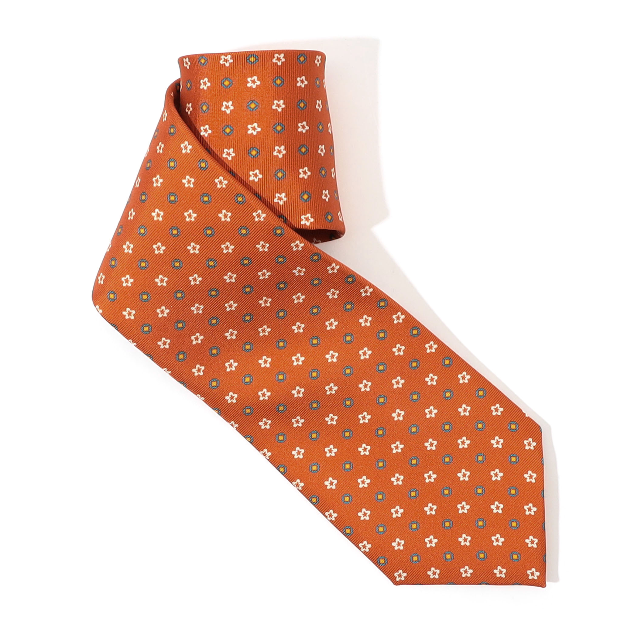 ERRICO FORMICOLA シルク プリント小紋柄ネクタイ
