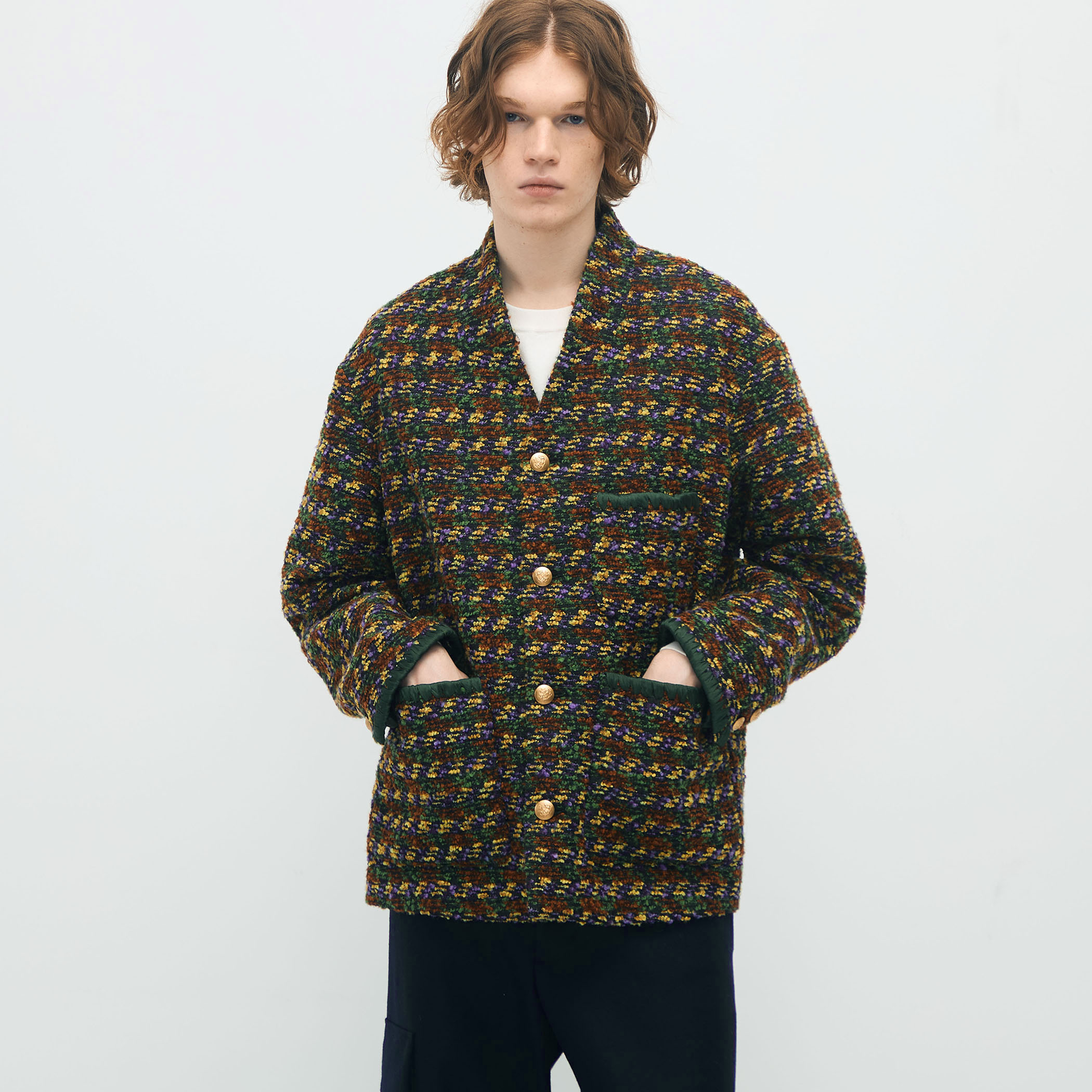 caban Romantic イタリア製 ノーカラー レザージャケット 46. caban