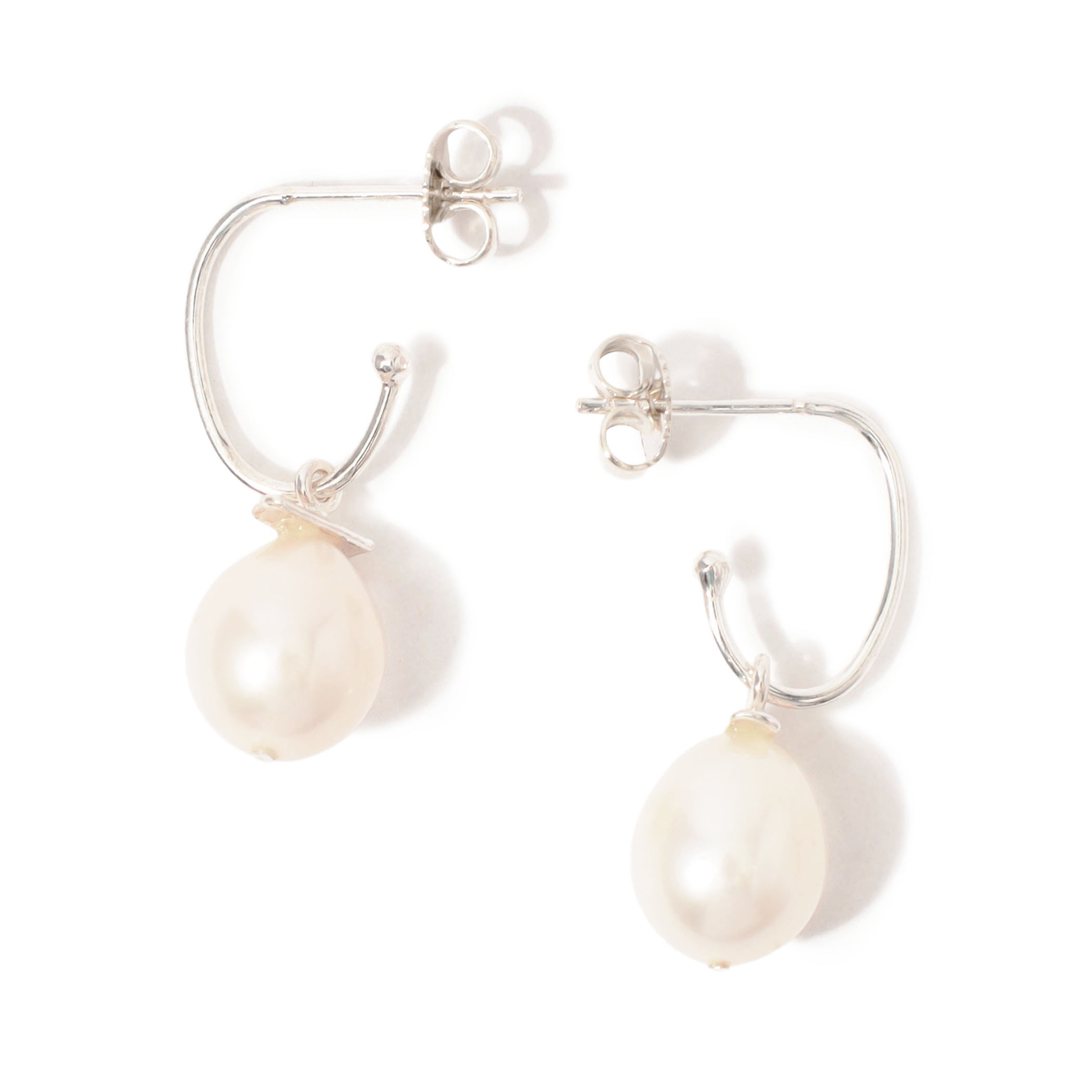 mounir Pearl Drop Oval フープピアス