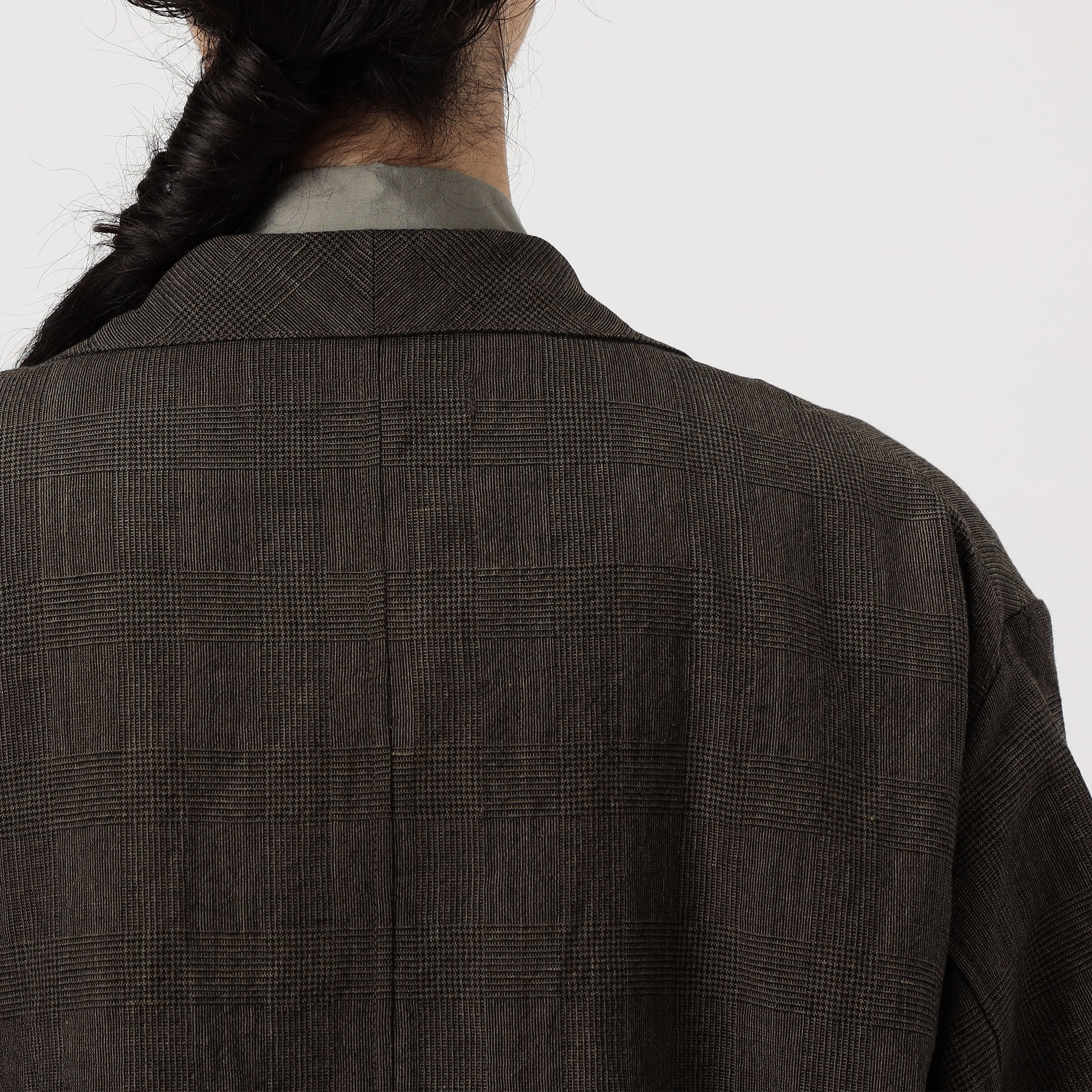 HAVERSACK ウールリネングレンチェック アトリエコート