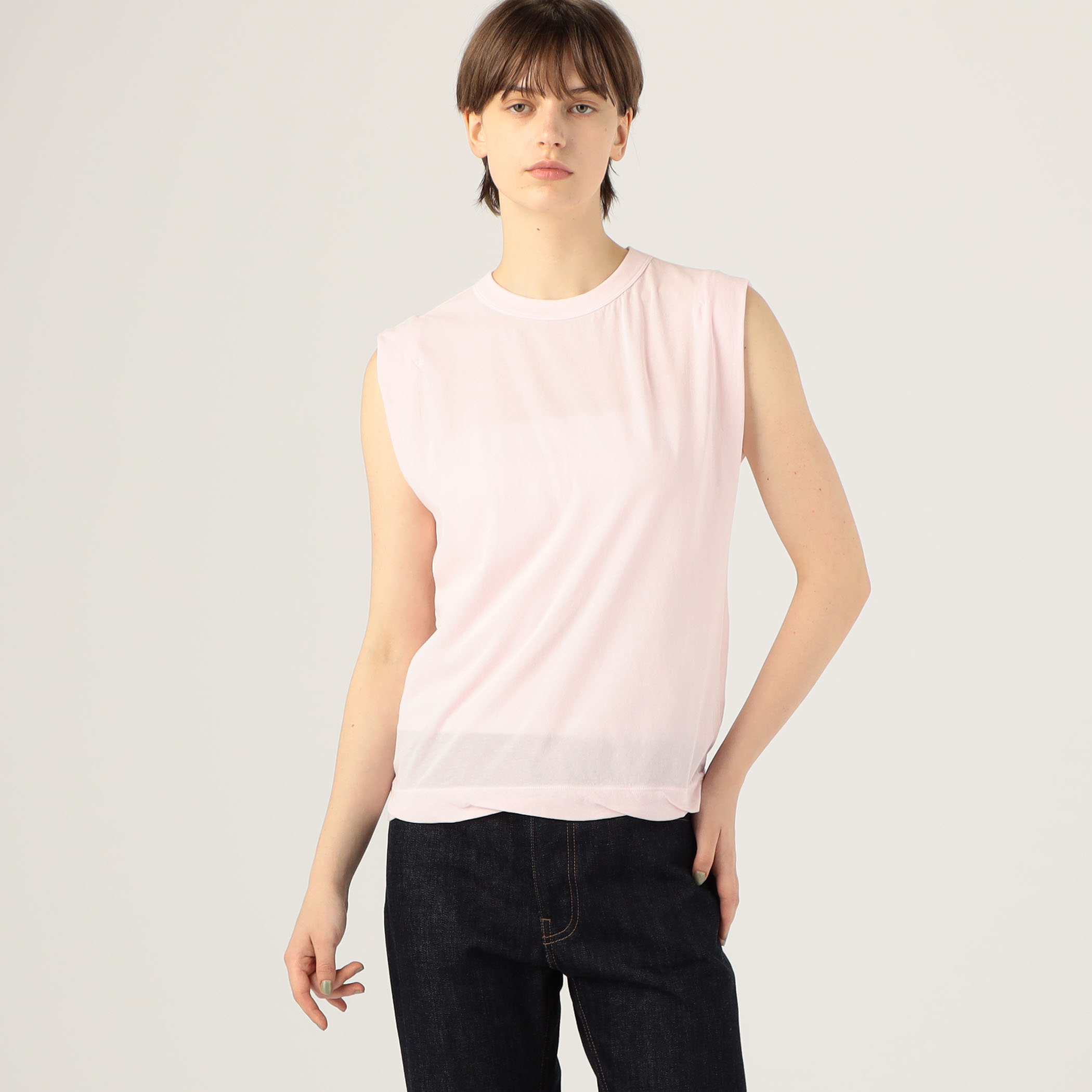 ATON tシャツ / スビン キャップスリーブ Tシャツ レディース