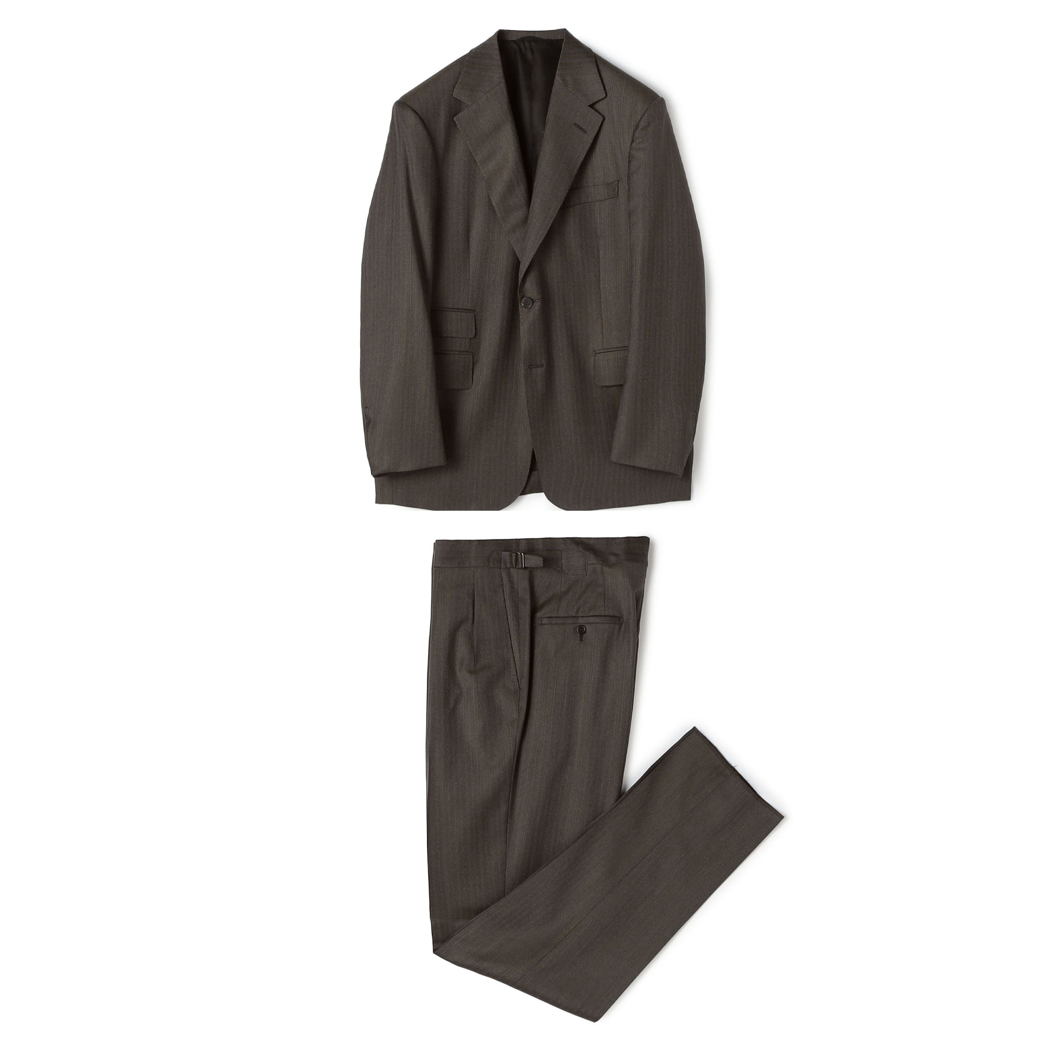 ウールツイル オルタネートストライプ シングルブレステッド 2Bスーツ CERRUTI