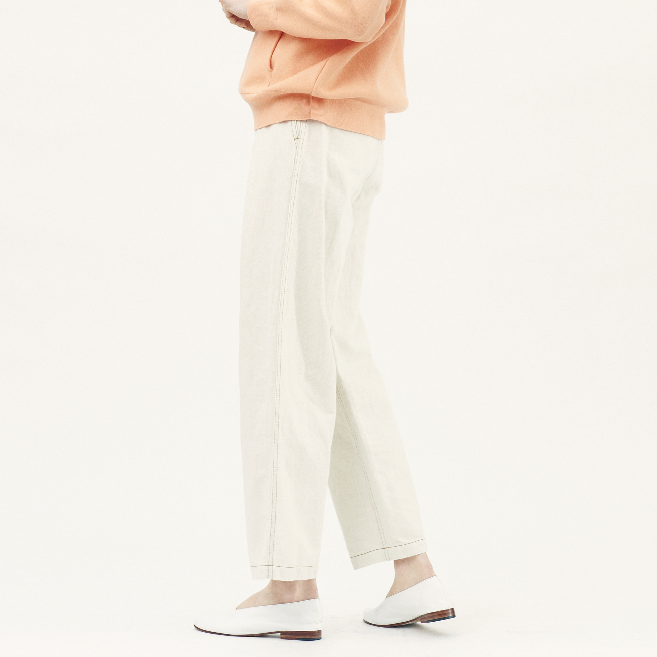 MACPHEE コットンリネンデニム ストレートペインターパンツ 34 MACPHEE コットンリネンデニム ストレートペインターパンツ 34