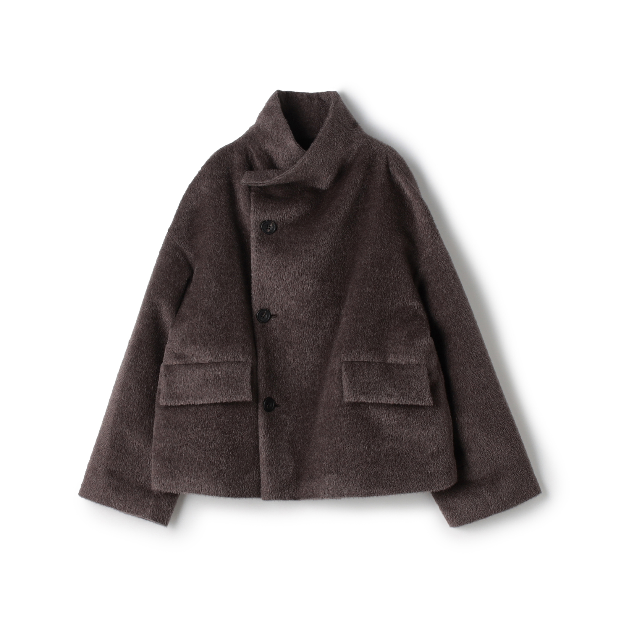 スーリーアルパカ ハイネックオーバルコート