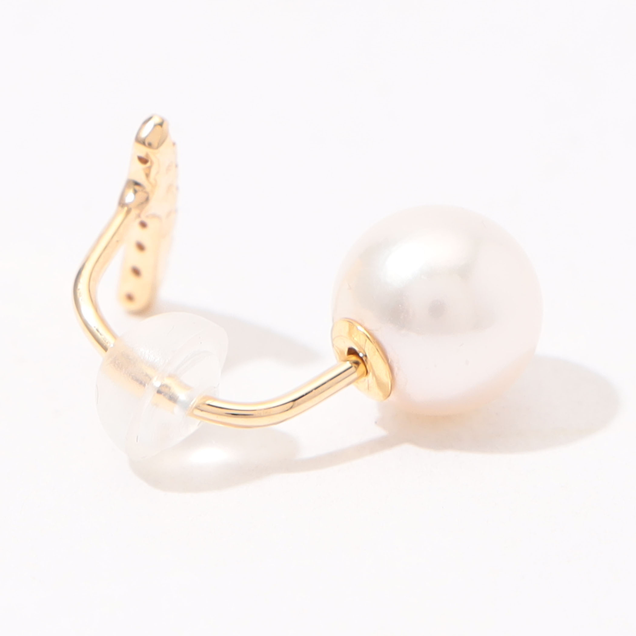 Hirotaka ヒロタカ　ショートバー ダイヤモンド ピアス ショートバー ダイヤモンド ピアス / アコヤパール キャッチ