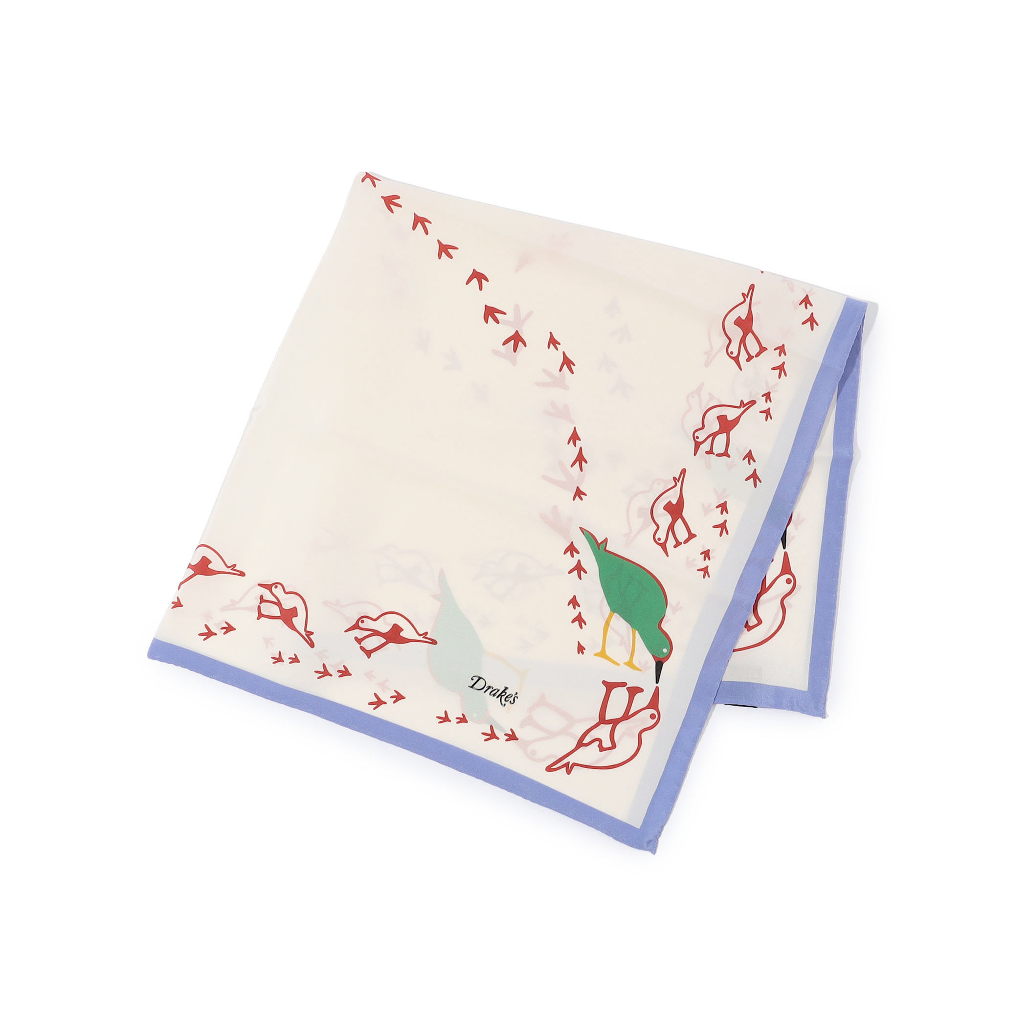 【新品・タグ付き】Drake's シルクスカーフ Drake's OYSTER CATCHER PRINT BANDANA シルクプリントスカーフ