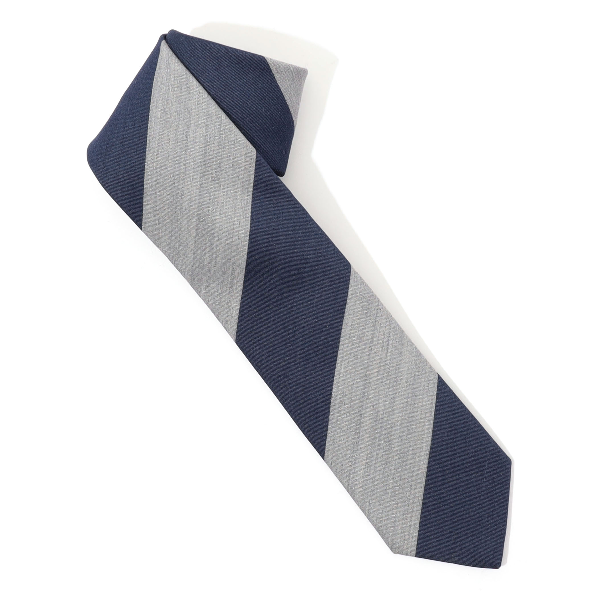 STEFANI BIGI シルクコットン ブロックストライプ（ワイドピッチストライプ） ネクタイ