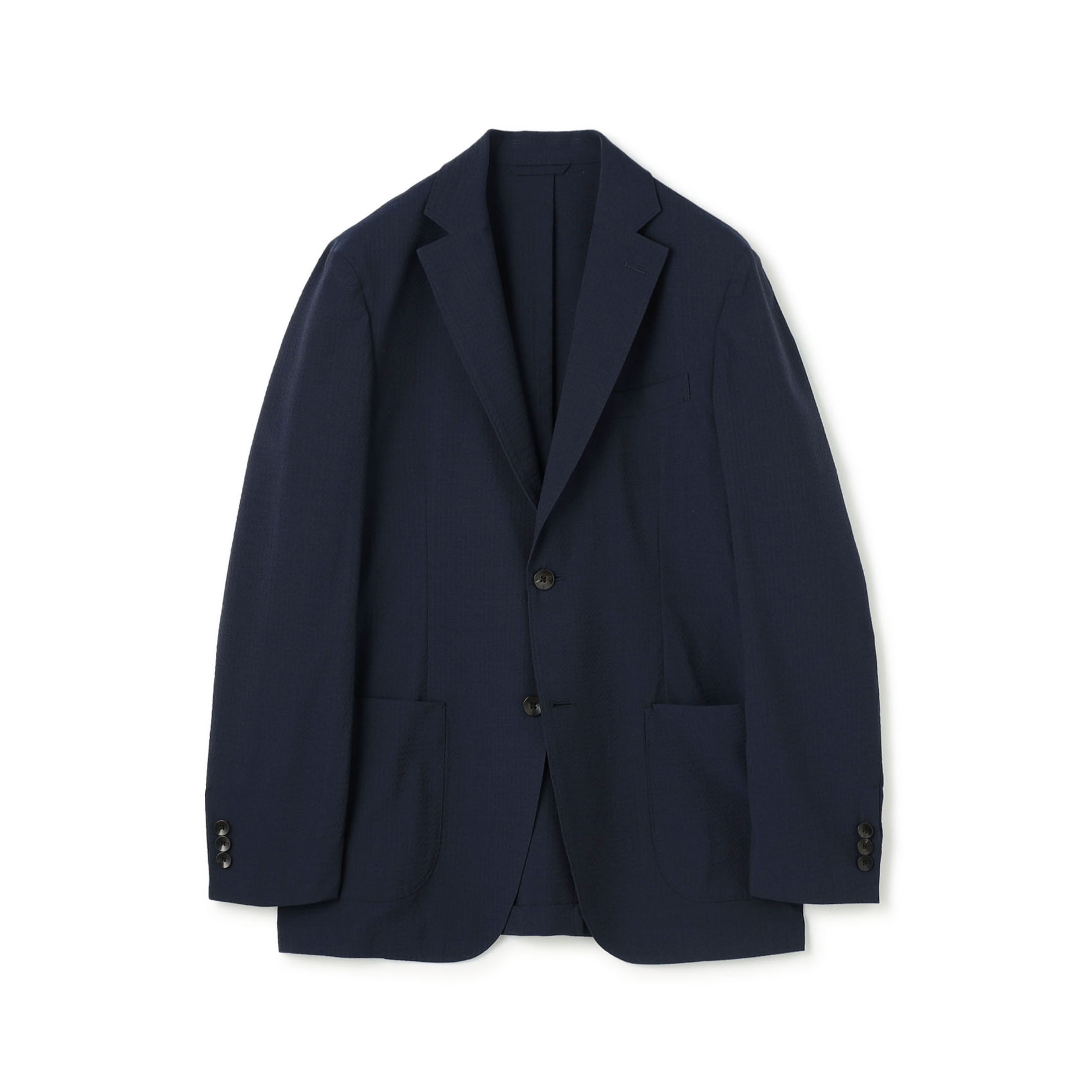 ポリエステルウールサッカー シングルブレステッド2Bジャケット