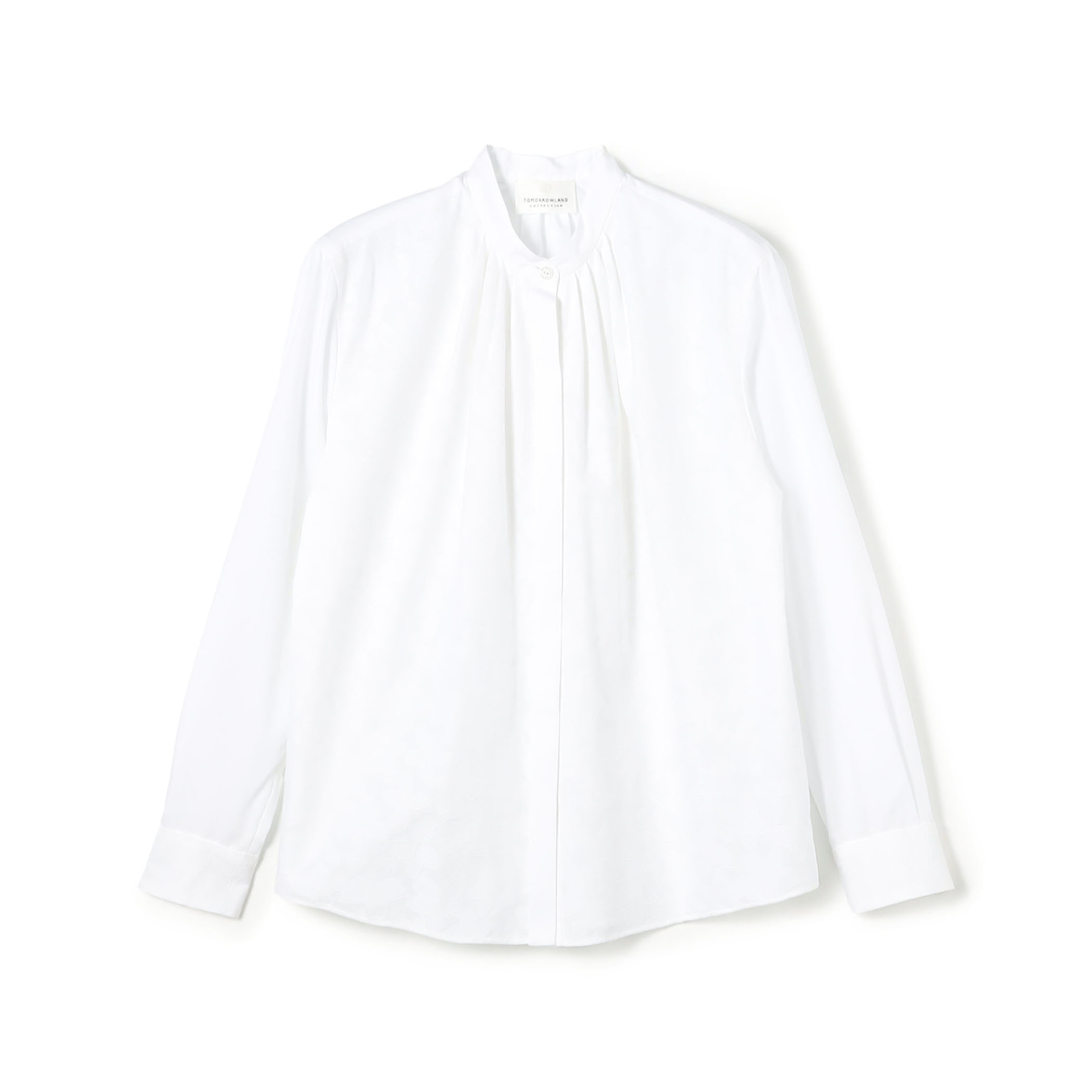 カラミフラワー ネックタックブラウス